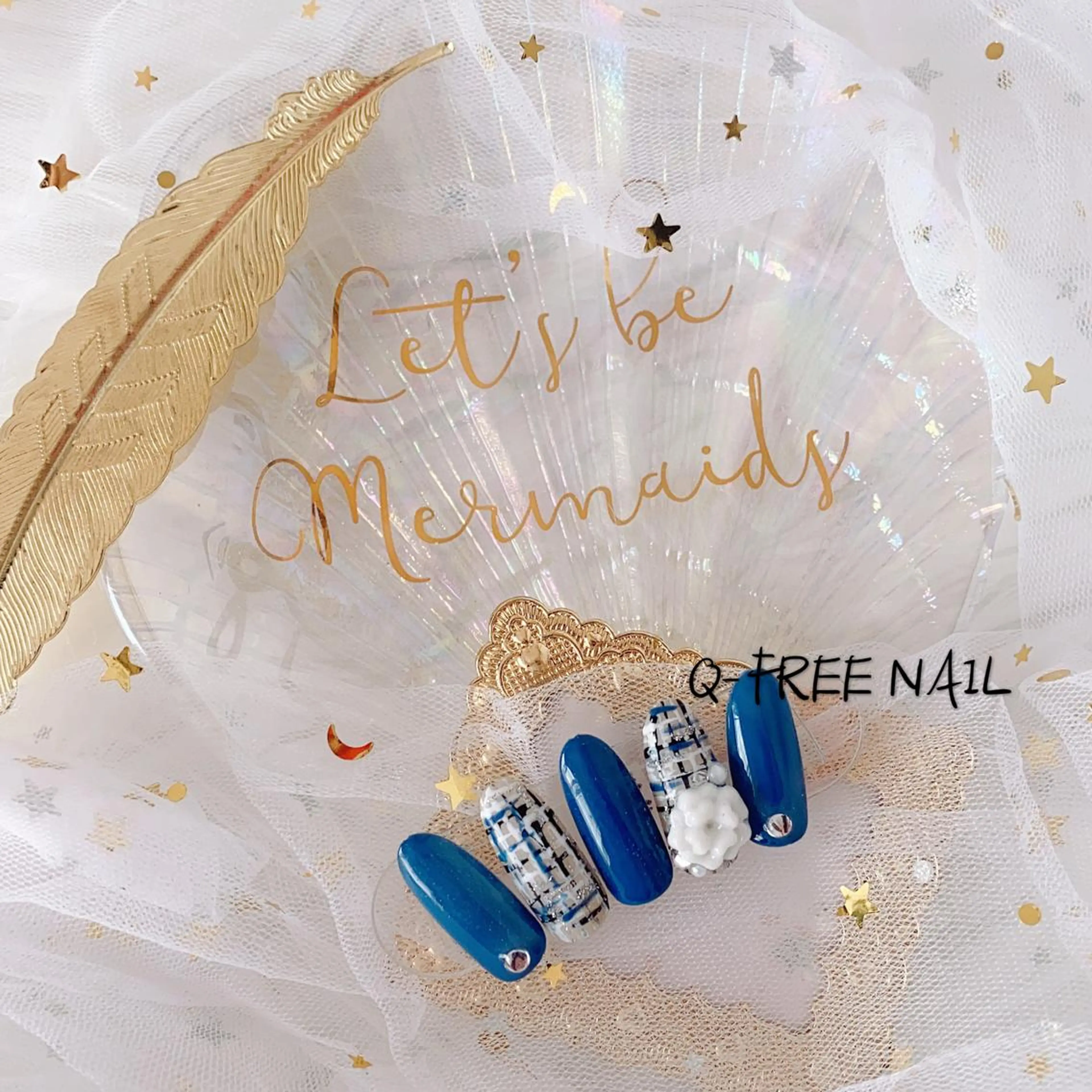 ロング カラー ネイル Q Free nailsのネイルデザイン