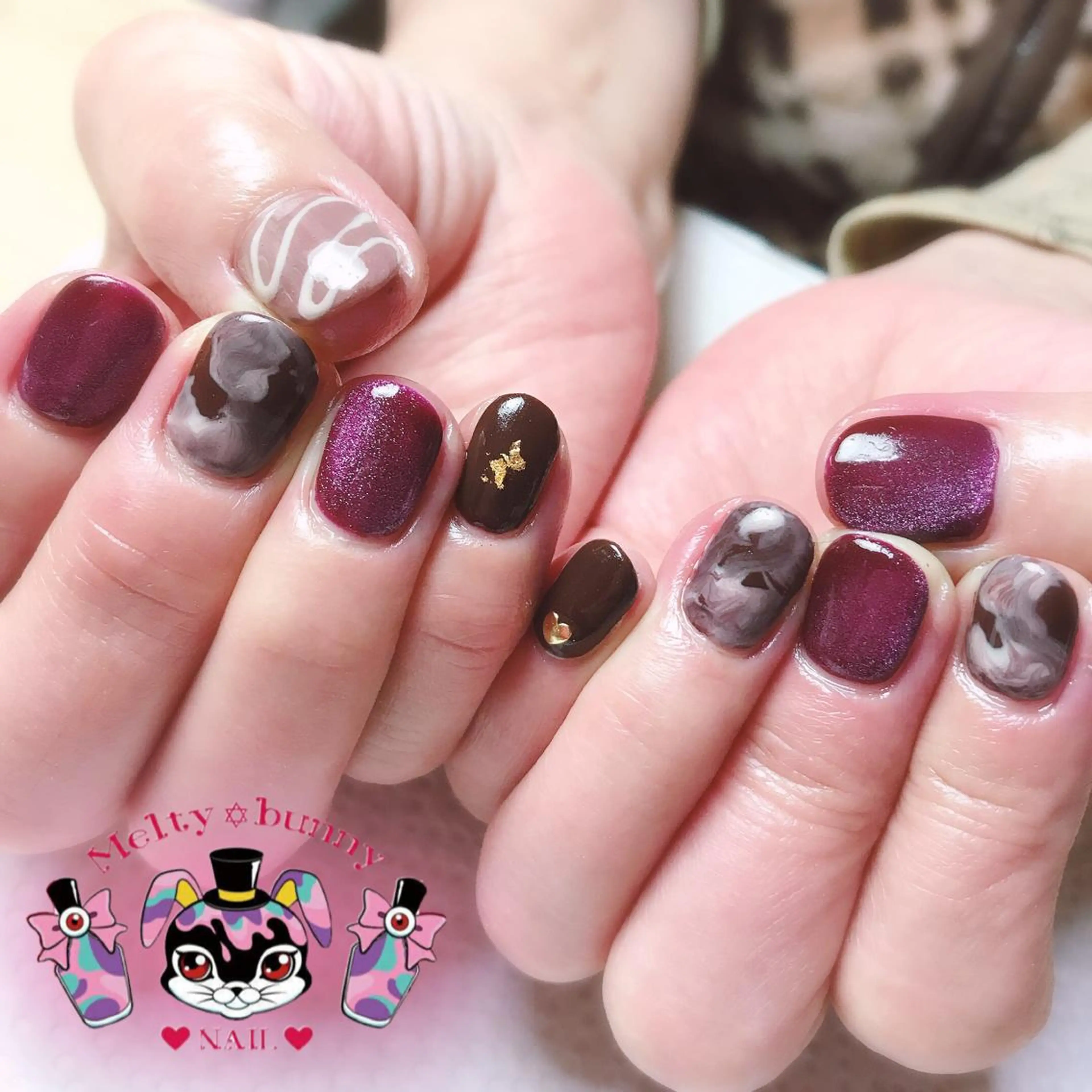 ネイル マグネットネイル バレンタイン ハンドネイル 深爪を断らない スカルプ高評価店のネイルデザイン