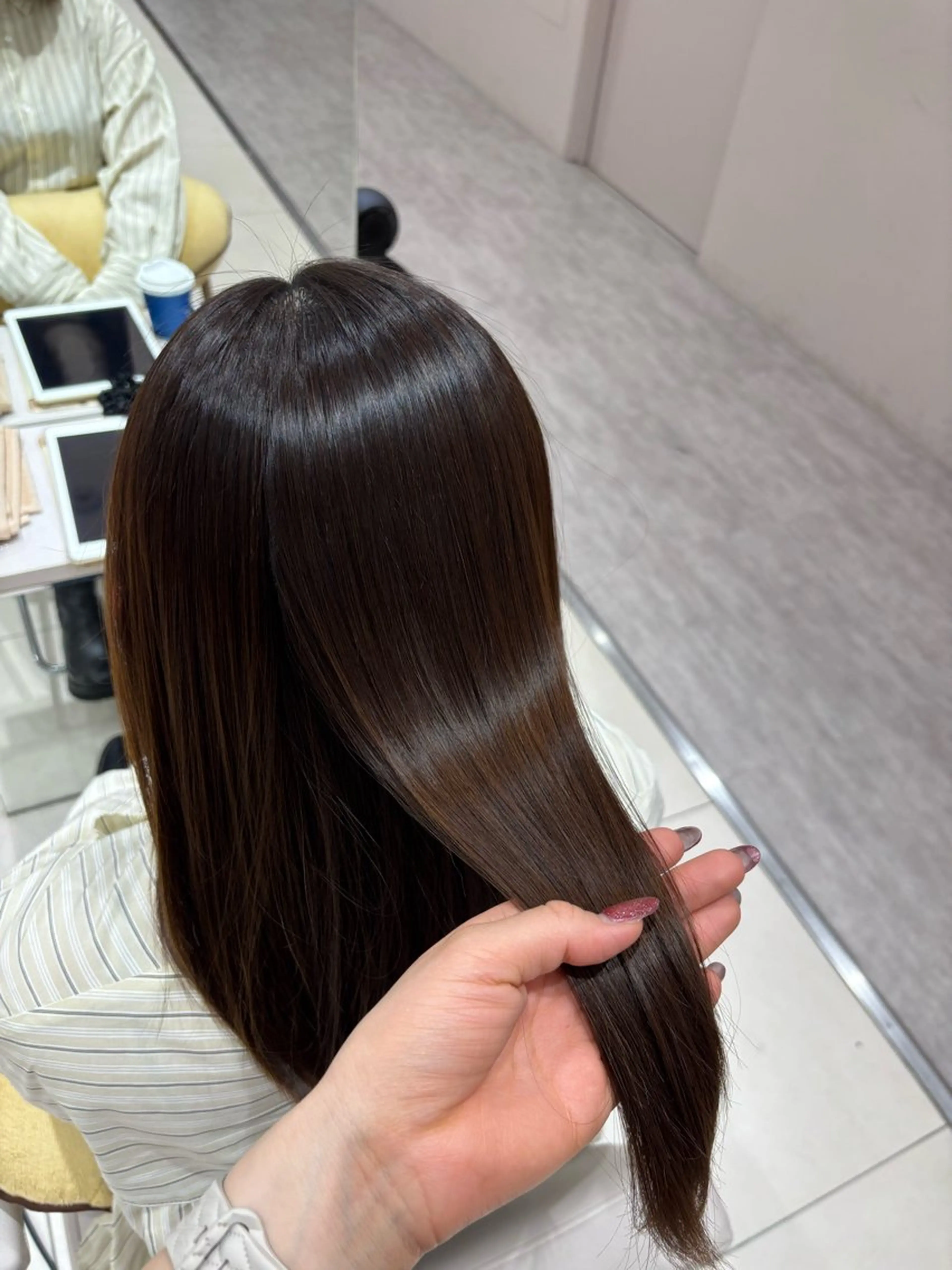 ロング 縮毛矯正 🤍艶髪透明感 カラー/直井優花🤍のヘアスタイル