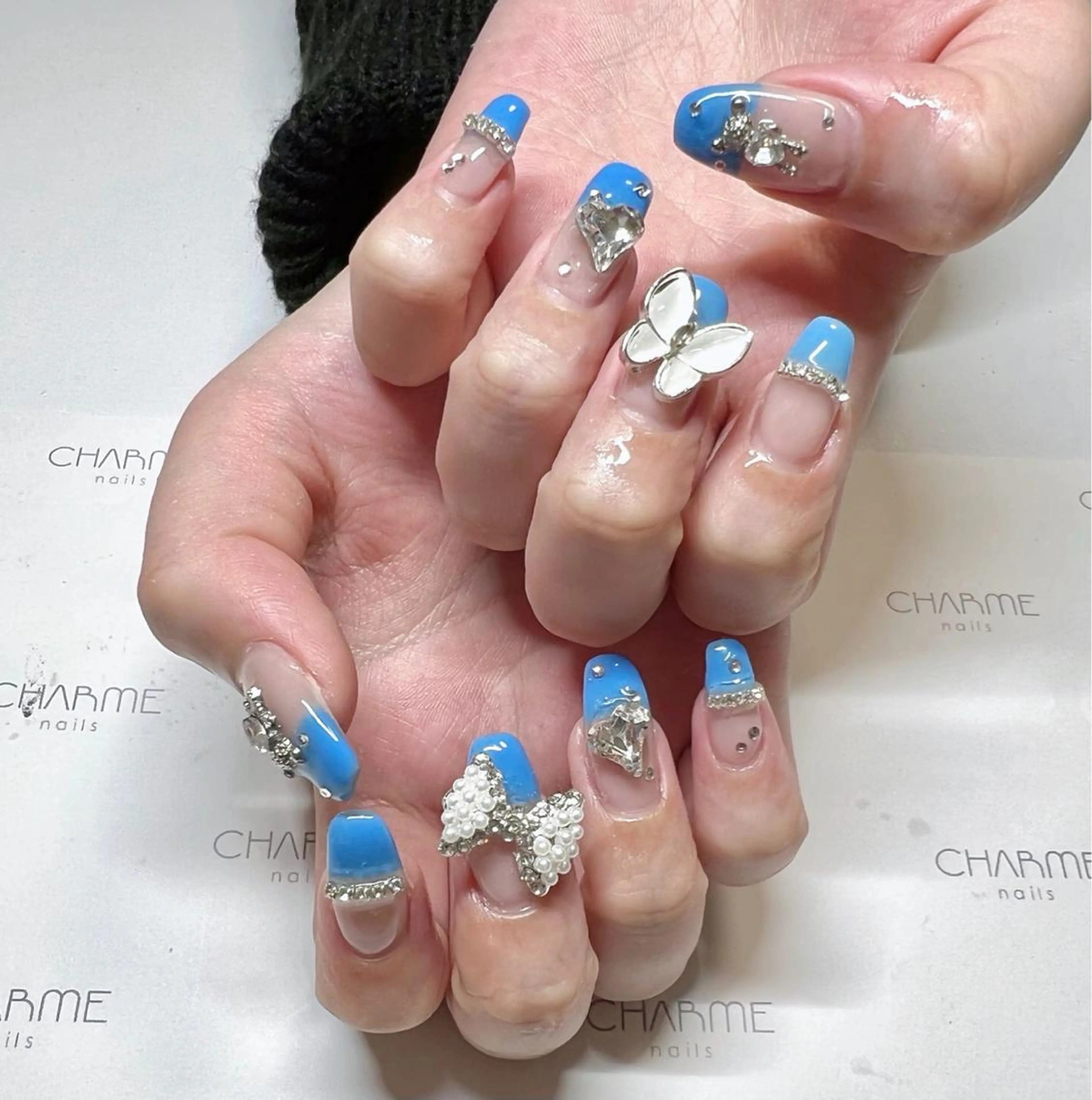 ネイル リボン ハンドネイル CHARME 🤎〔RINA〕のネイルデザイン