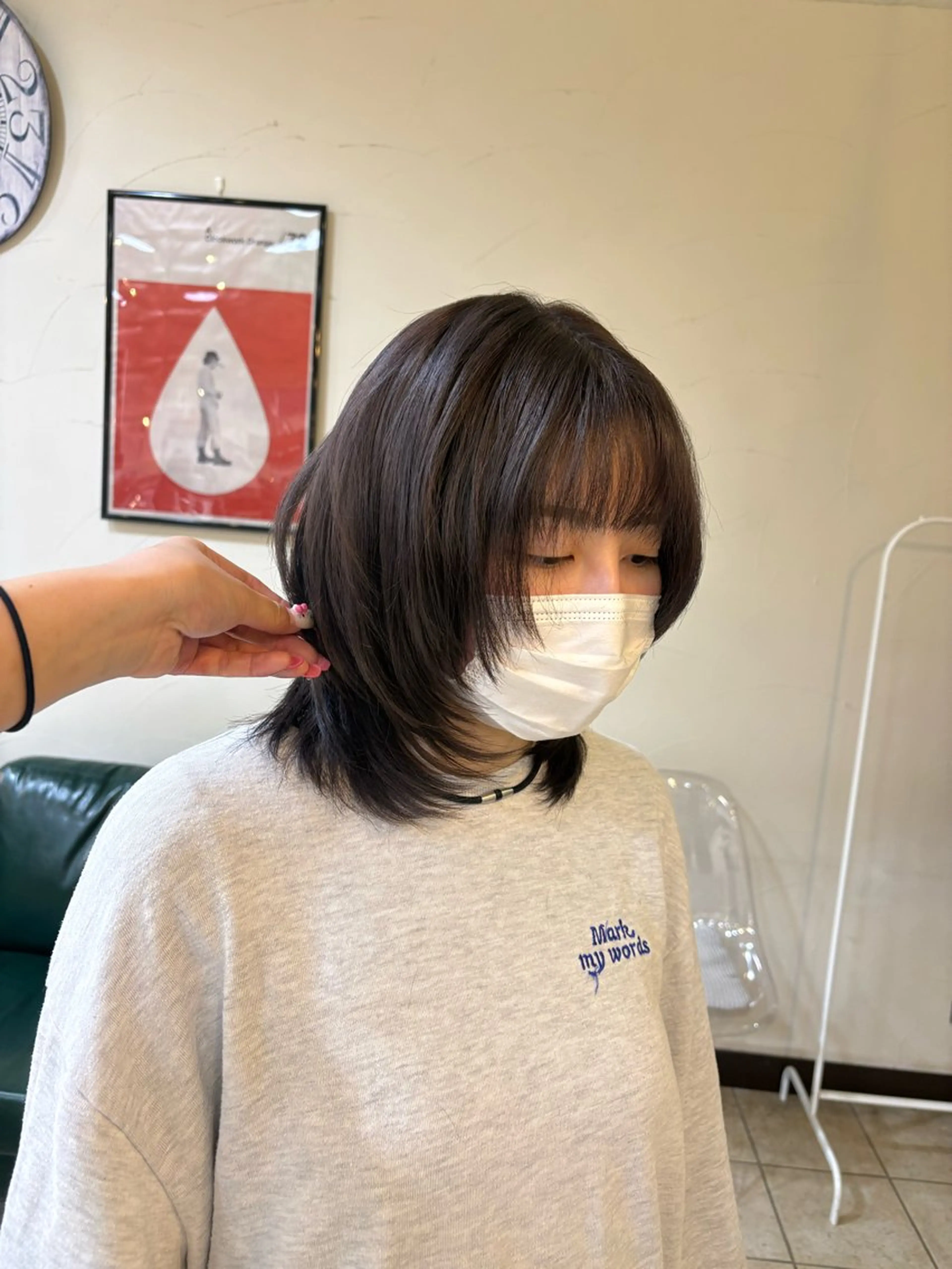 ミディアム カラー ブリーチ カット ヘアカラー トリートメント スズキ ユウナのヘアスタイル