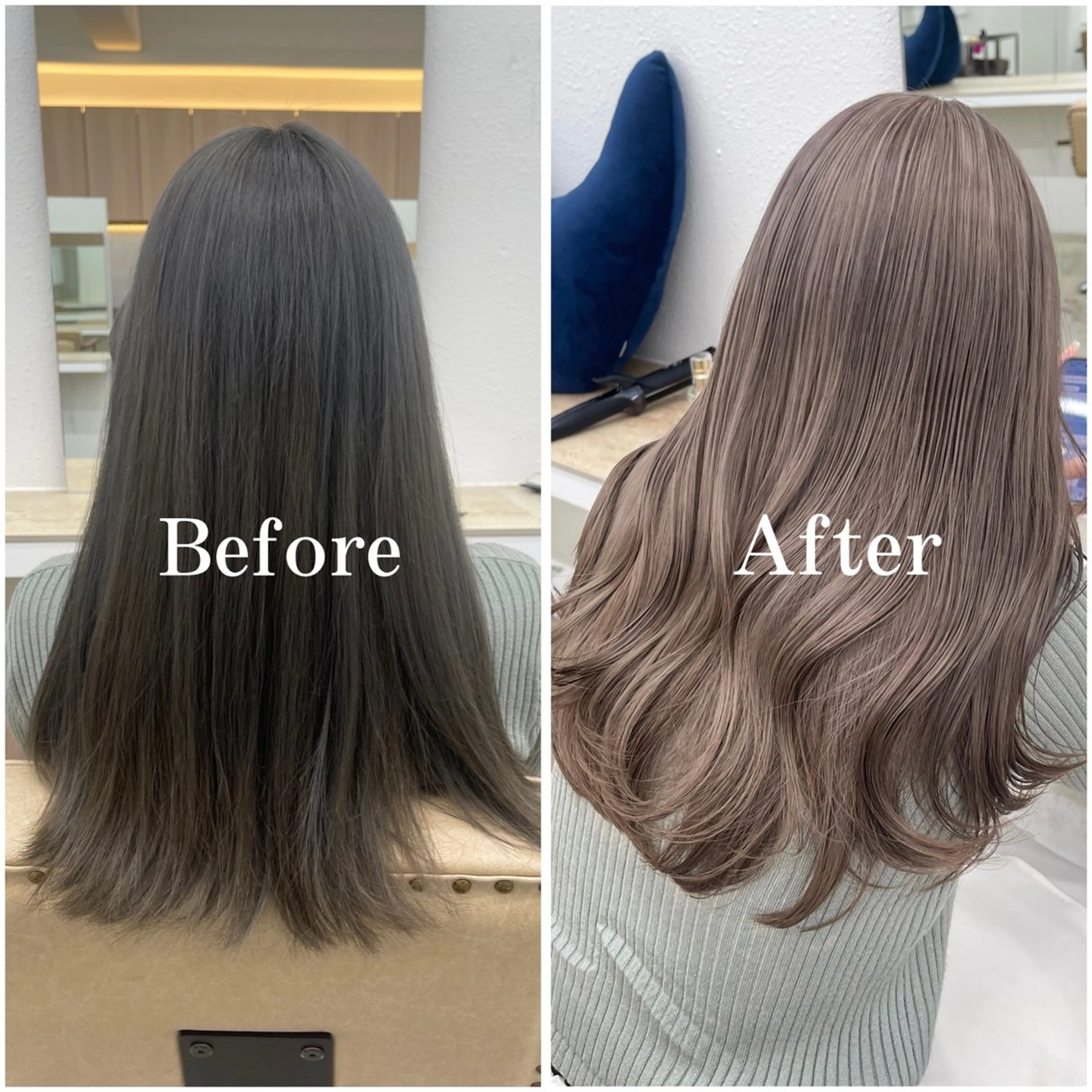 ロング カラー ブリーチ デザインカラー 似合わせカット 縮毛矯正 ムラ修正/ ハイトーン💖Riaのヘアスタイル