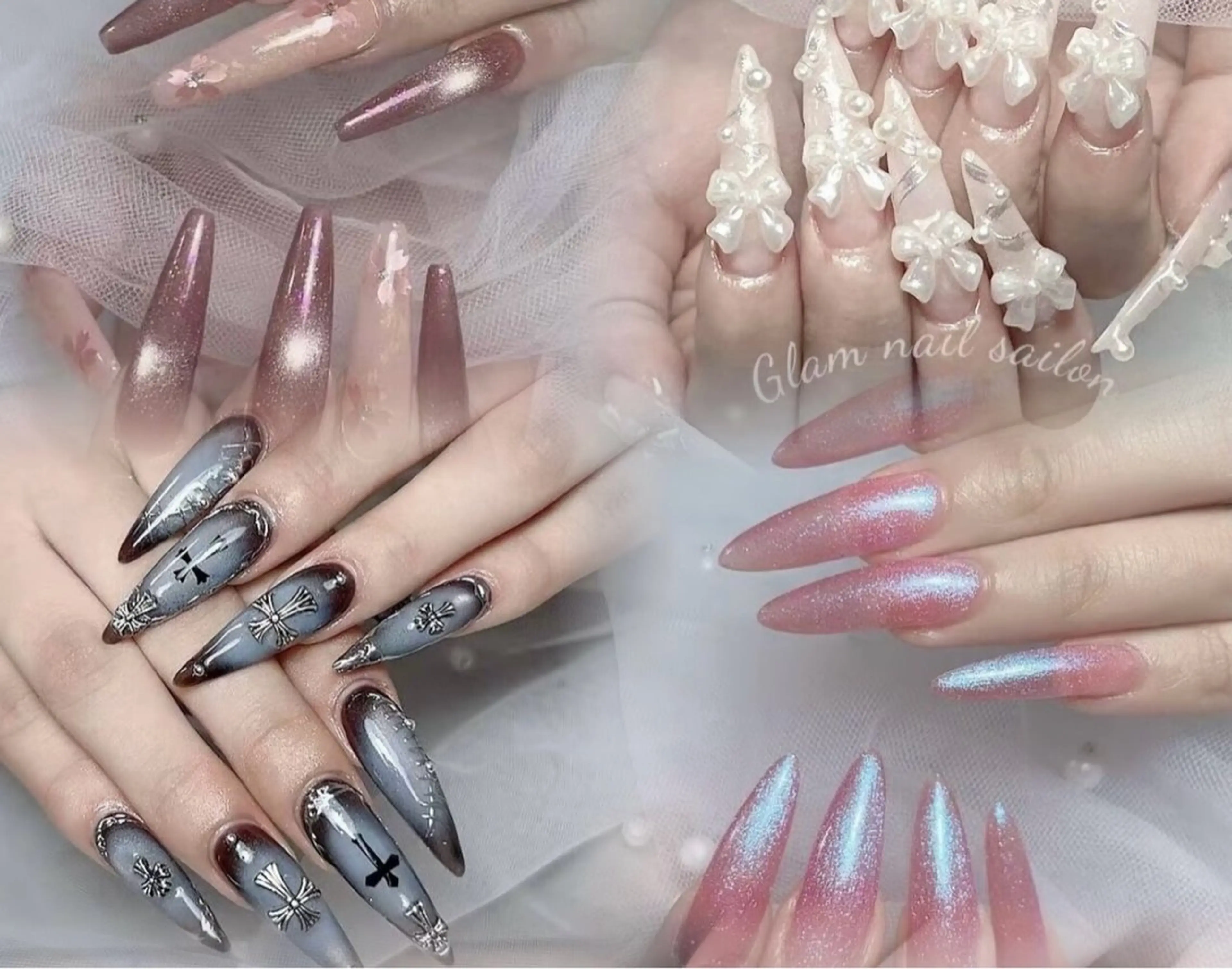 ネイル エツメ💅 長さだし🎀デザインのネイルデザイン
