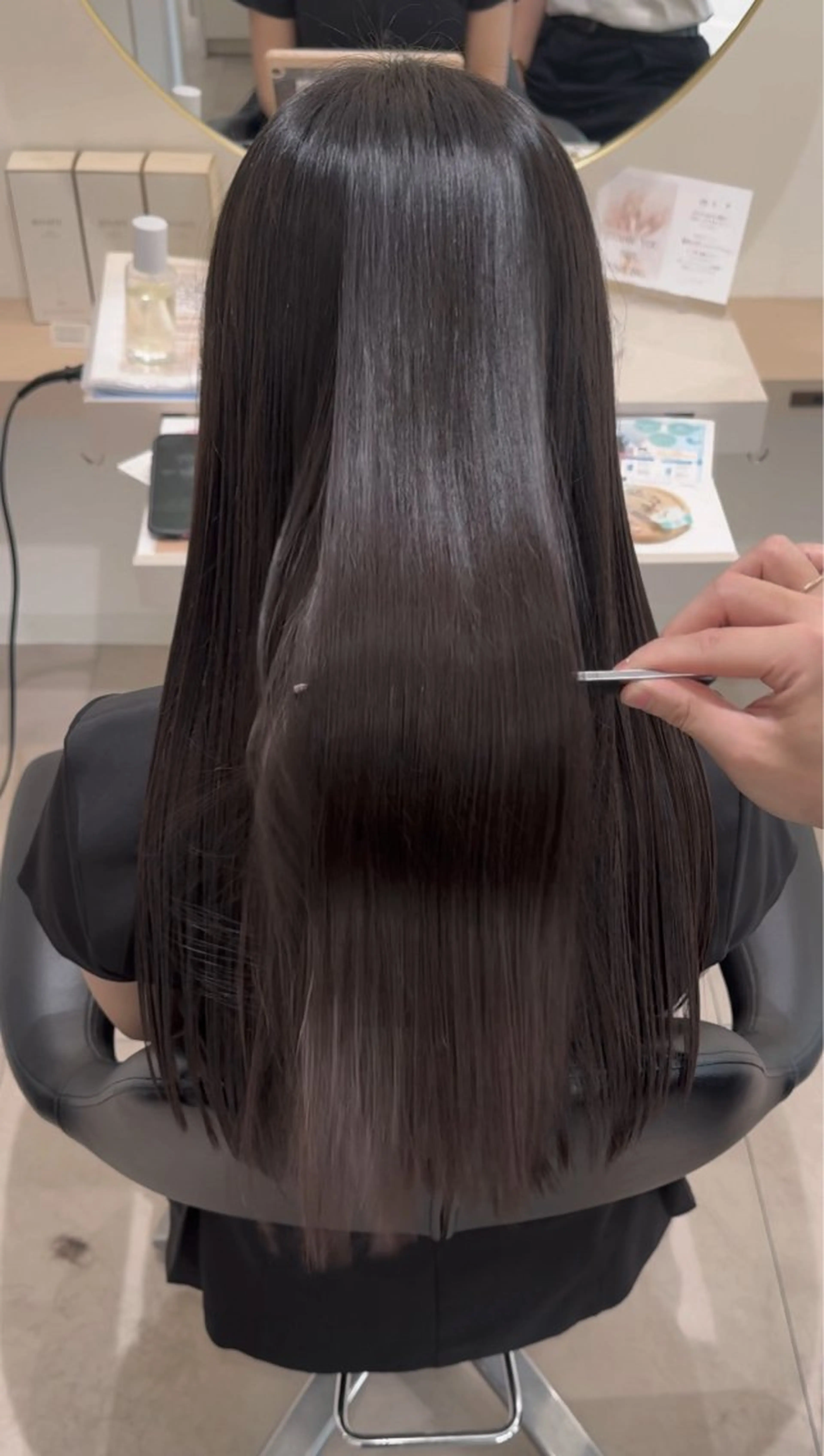 小顔補正カット＋髪質改善ストレート＋5ステップトリートメント＋ナノバブルマーブ付きの写真