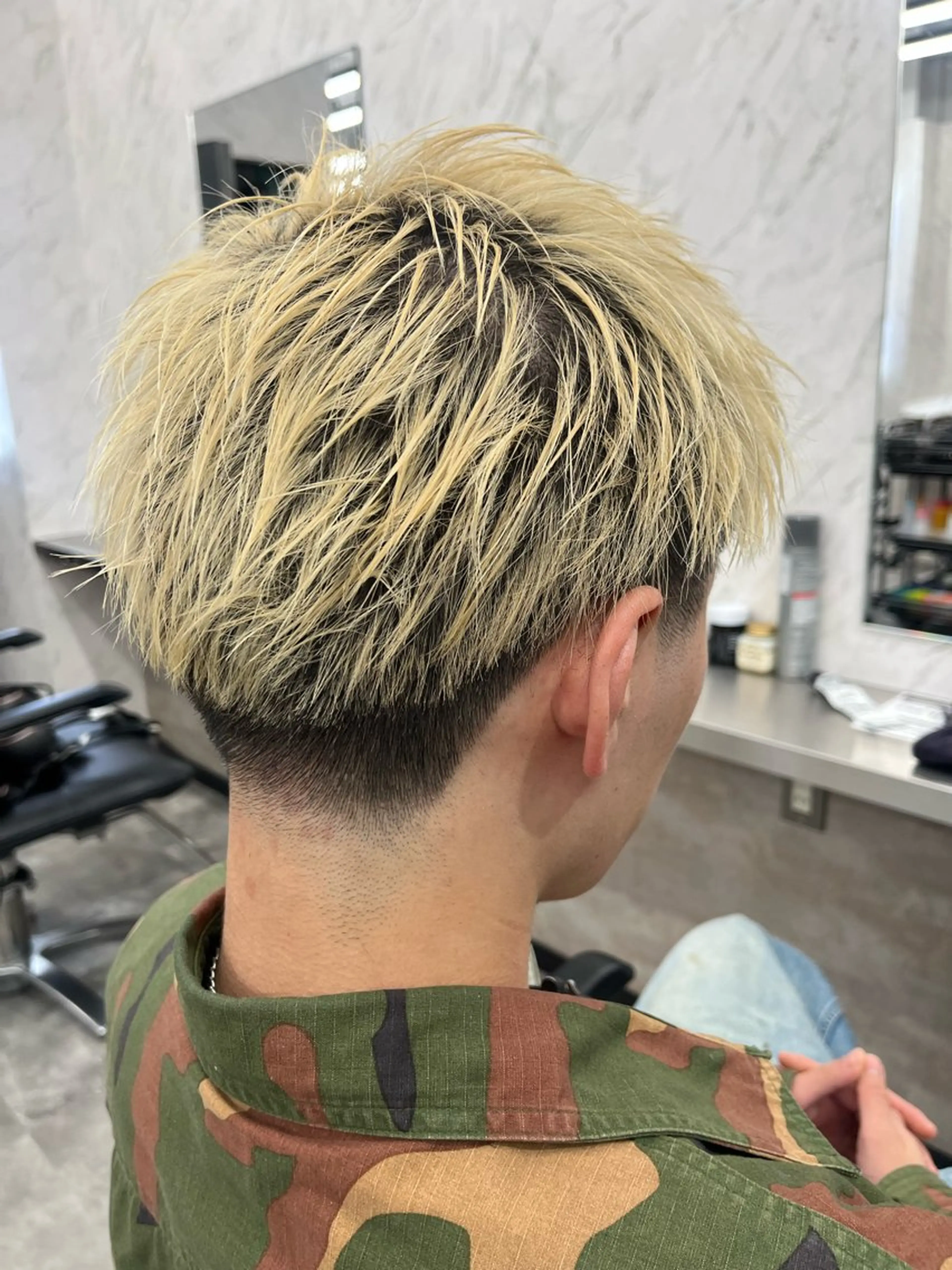 メンズ フェードカット スパイキーショート HOMME    BLANCHE所属・Seira 札幌メンズサロンのヘアスタイル