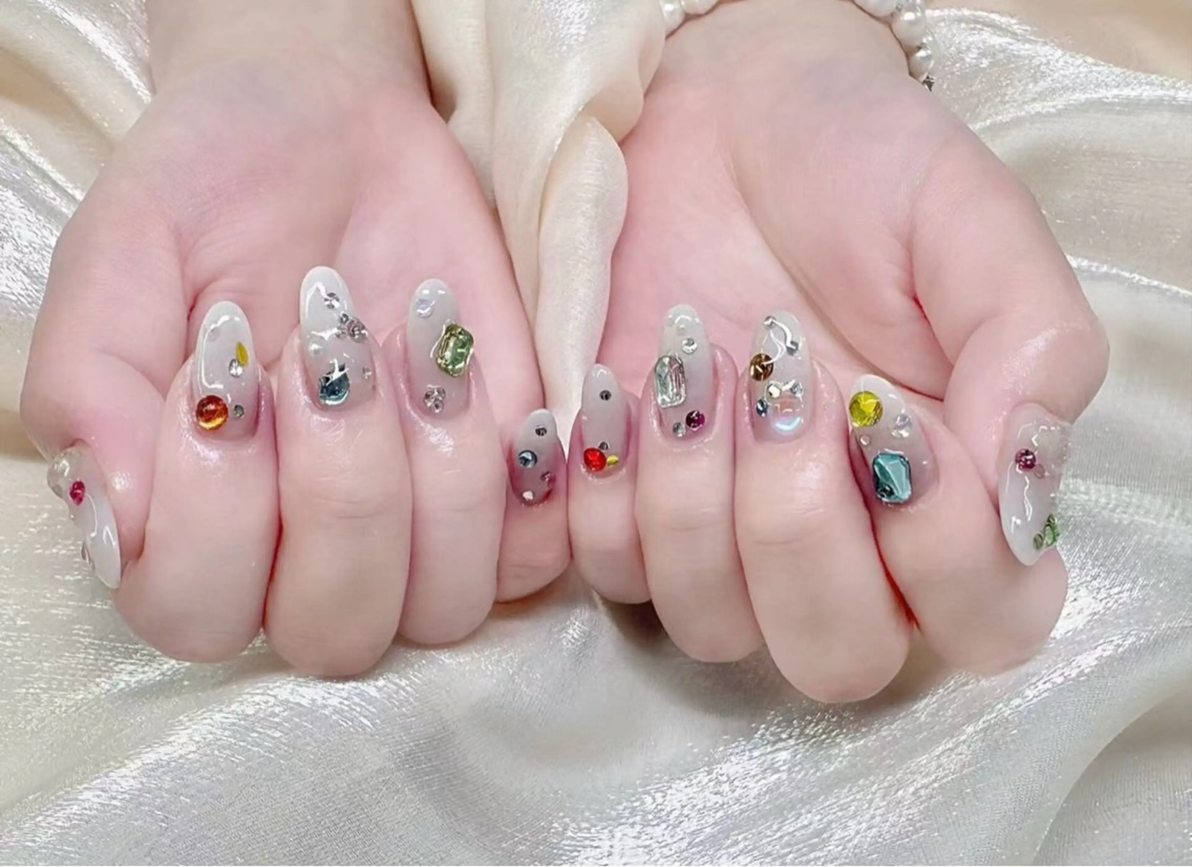 ネイル アートネイル チークネイル 長さ出し フラワーネイル フットネイル YK 美学院のネイルデザイン