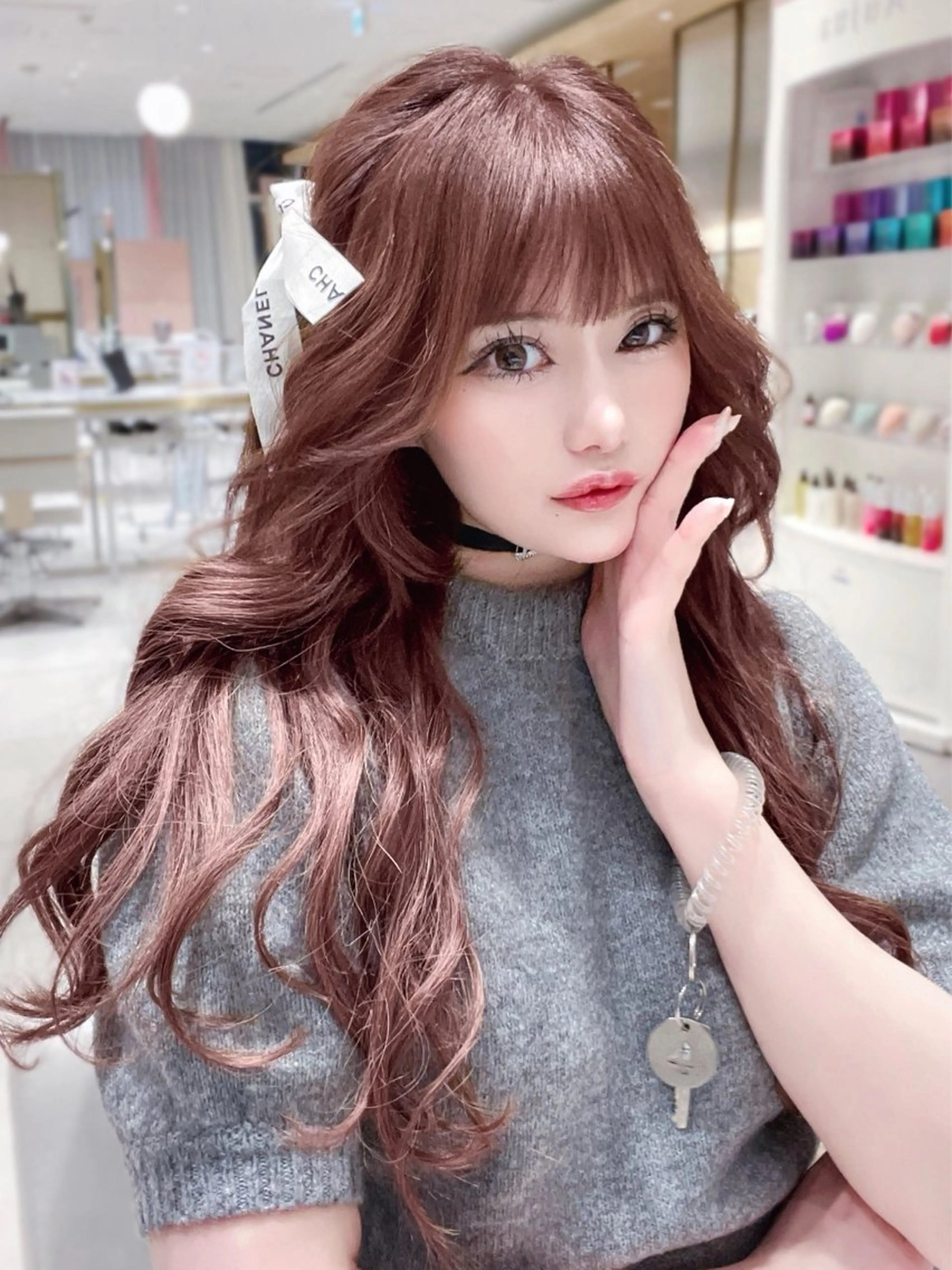 ロング カラー カット ヘアカラー トリートメント ヘッドスパ ヘアセット 韓国ヘア/レイヤー/ 顔まわり/りょーとのヘアスタイル