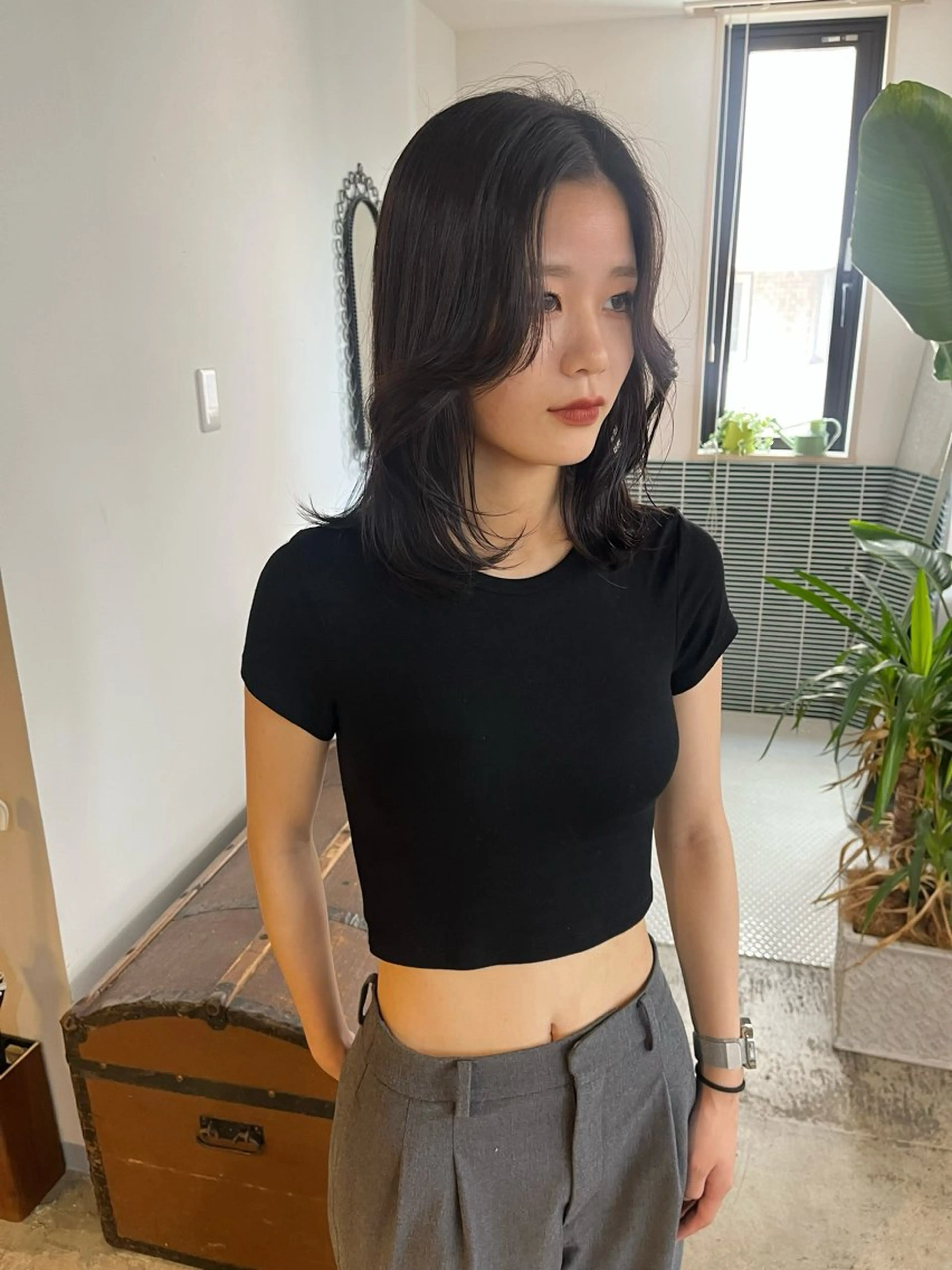 ミディアム カラー カット ヘアカラー トリートメント 🩷ハイトーン透明感 レイヤー🩷ユリカのヘアスタイル