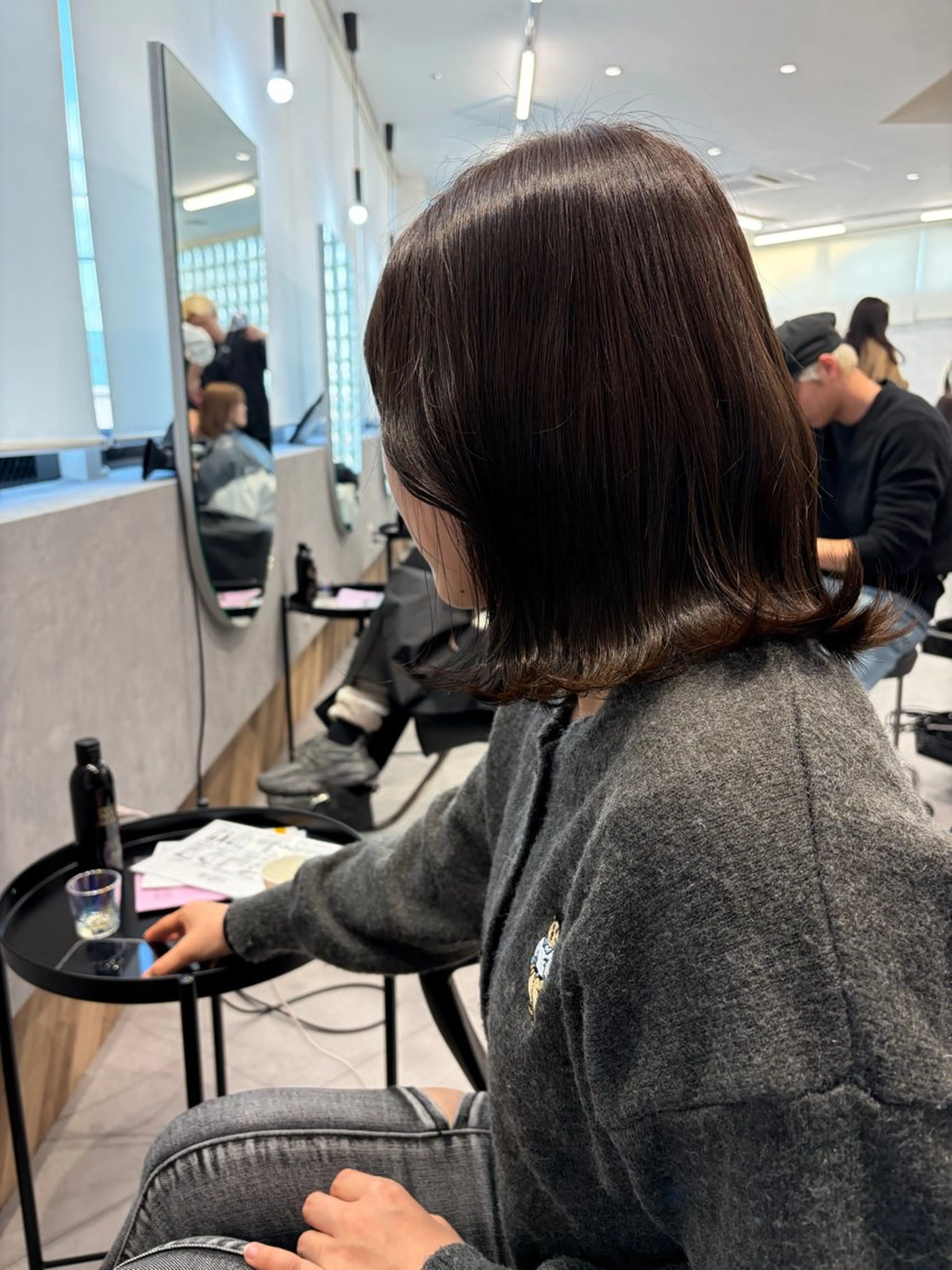 ミディアム カット ヘアカラー トリートメント 柴田樹/大人可愛い 艶髪カラー/髪質改善のヘアスタイル