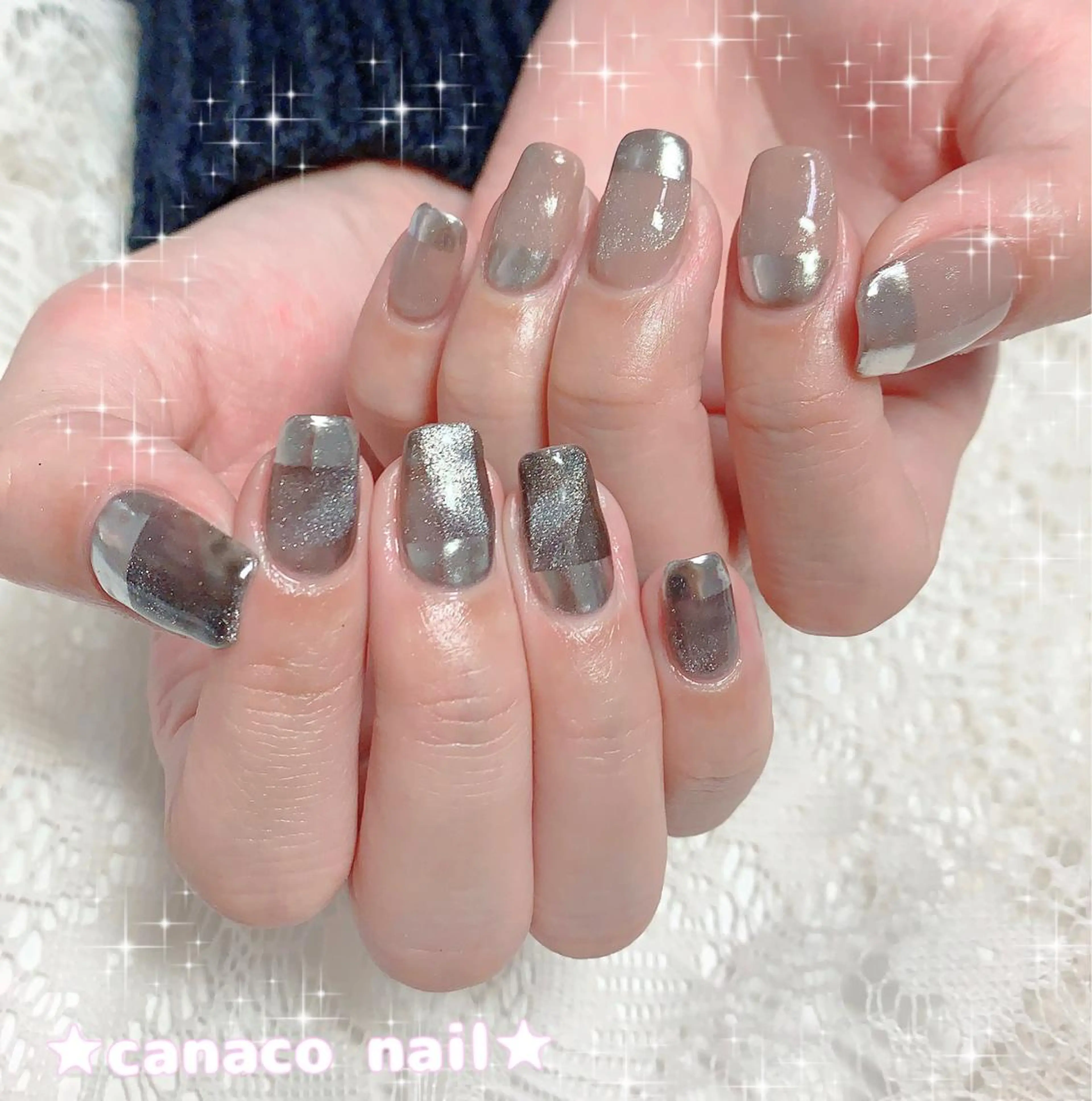 ネイル アートネイル ジェルネイル マグネットネイル ミラーネイル パラジェル ハンドネイル ハンドケア Felice所属・ベテランネイル cnc  nailのネイルデザイン