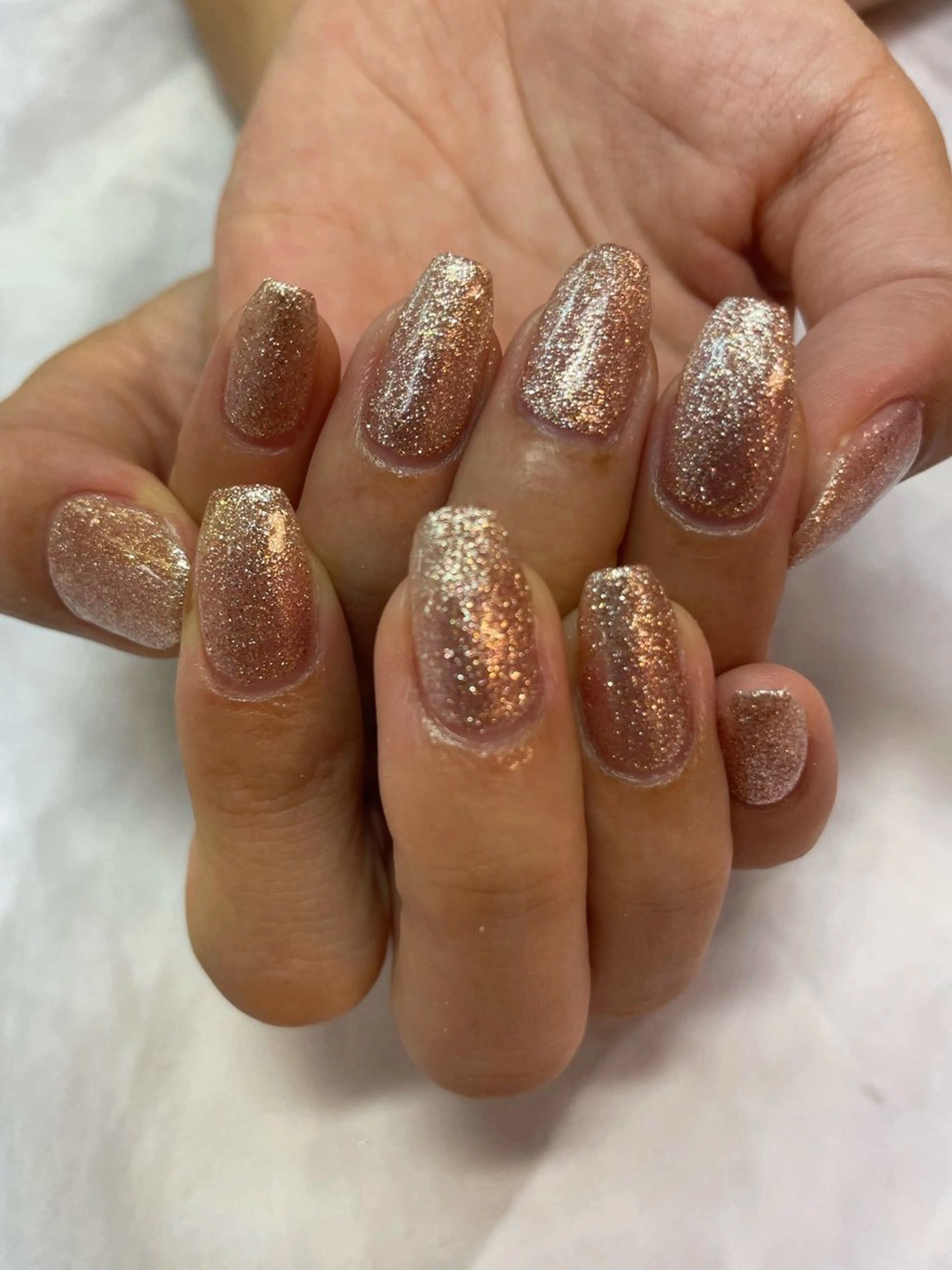 ネイル ゴールド ラメ(グリッター) ハンドネイル Eclat さやのネイルデザイン