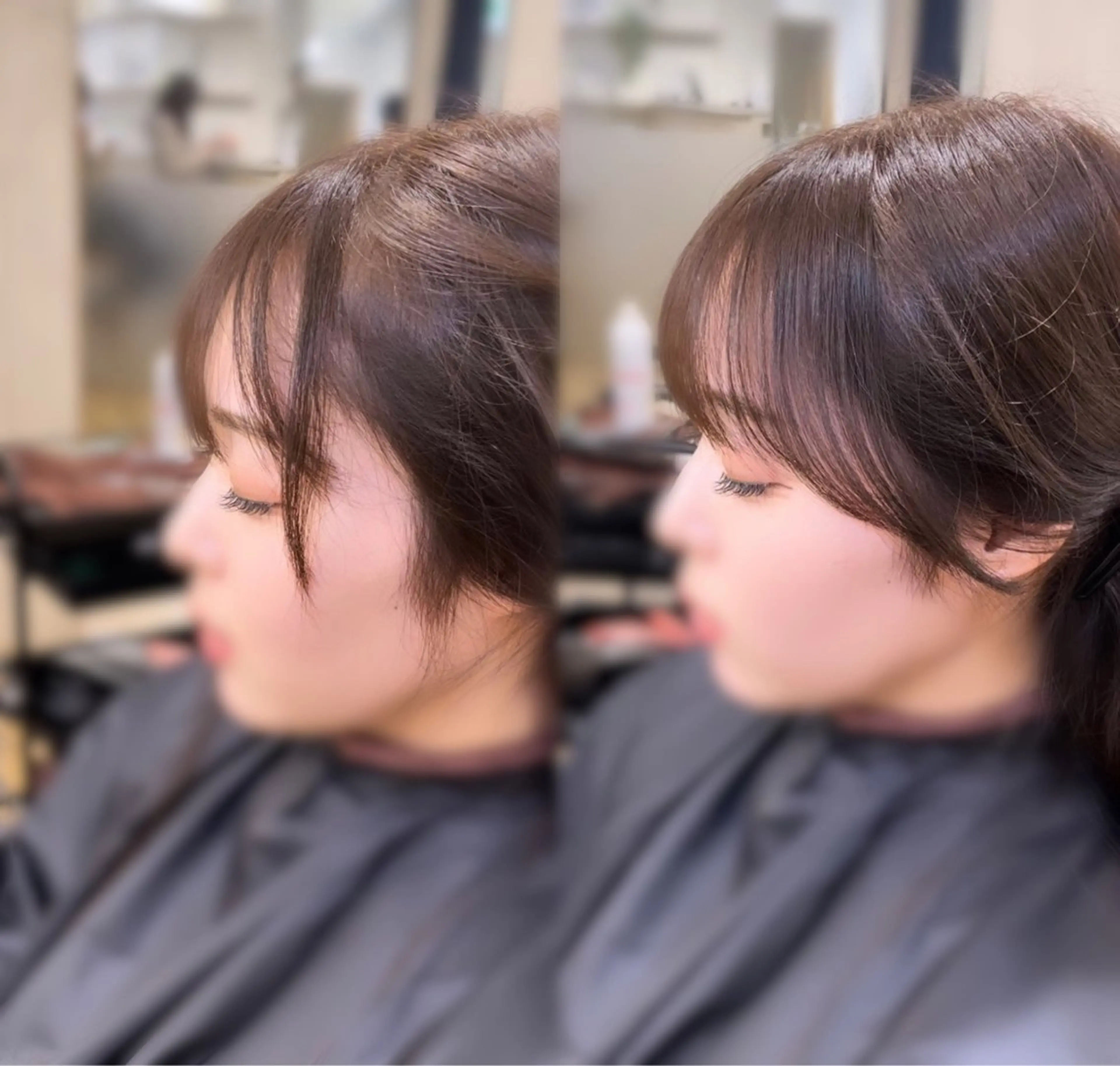 セミロング カット ヘアカラー トリートメント 渋谷/ハッシュ レイヤーカット/会田のヘアスタイル