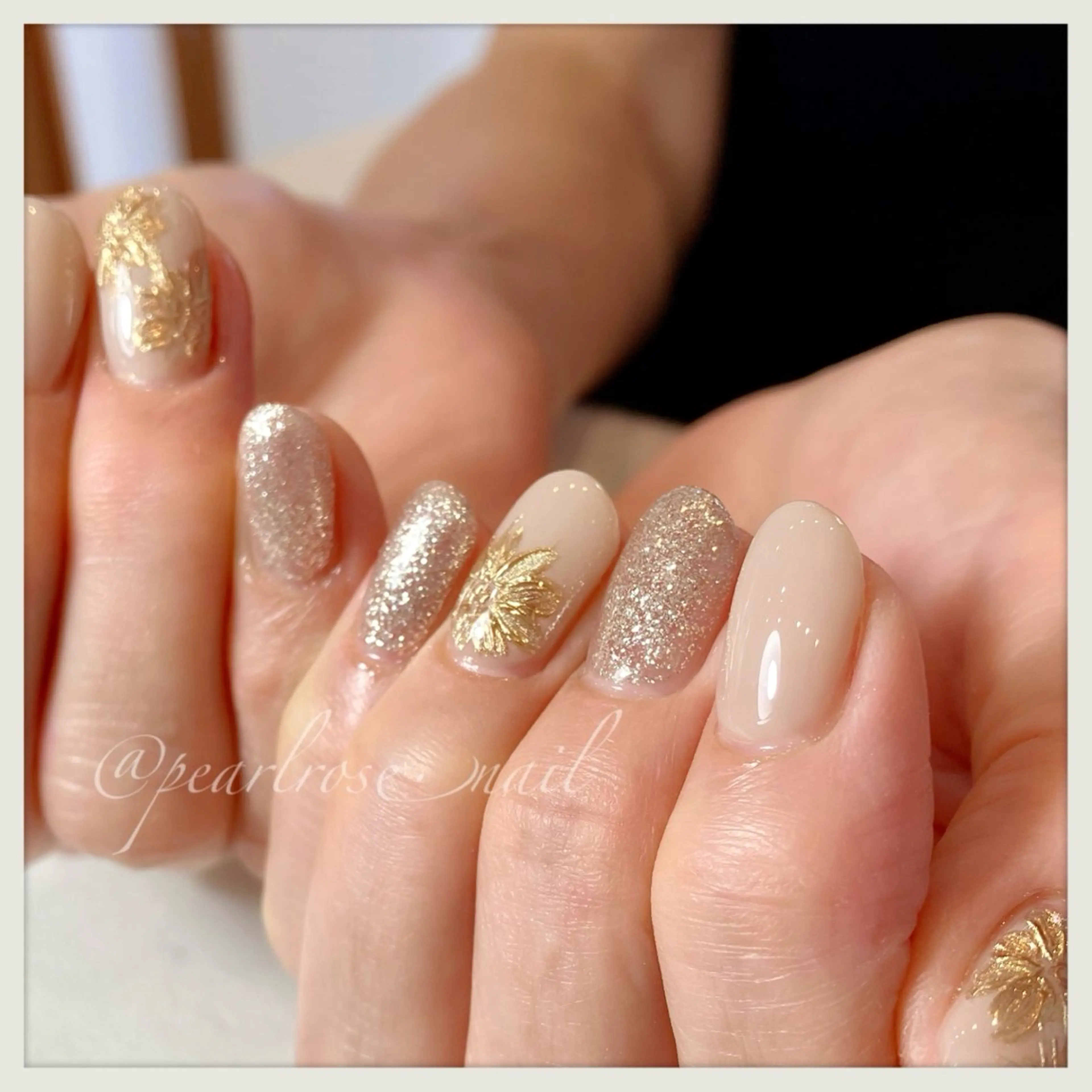 ネイル ハンドネイル Beauty salon Ryu・ange所属・PEARL ROSE パールローズのネイルデザイン