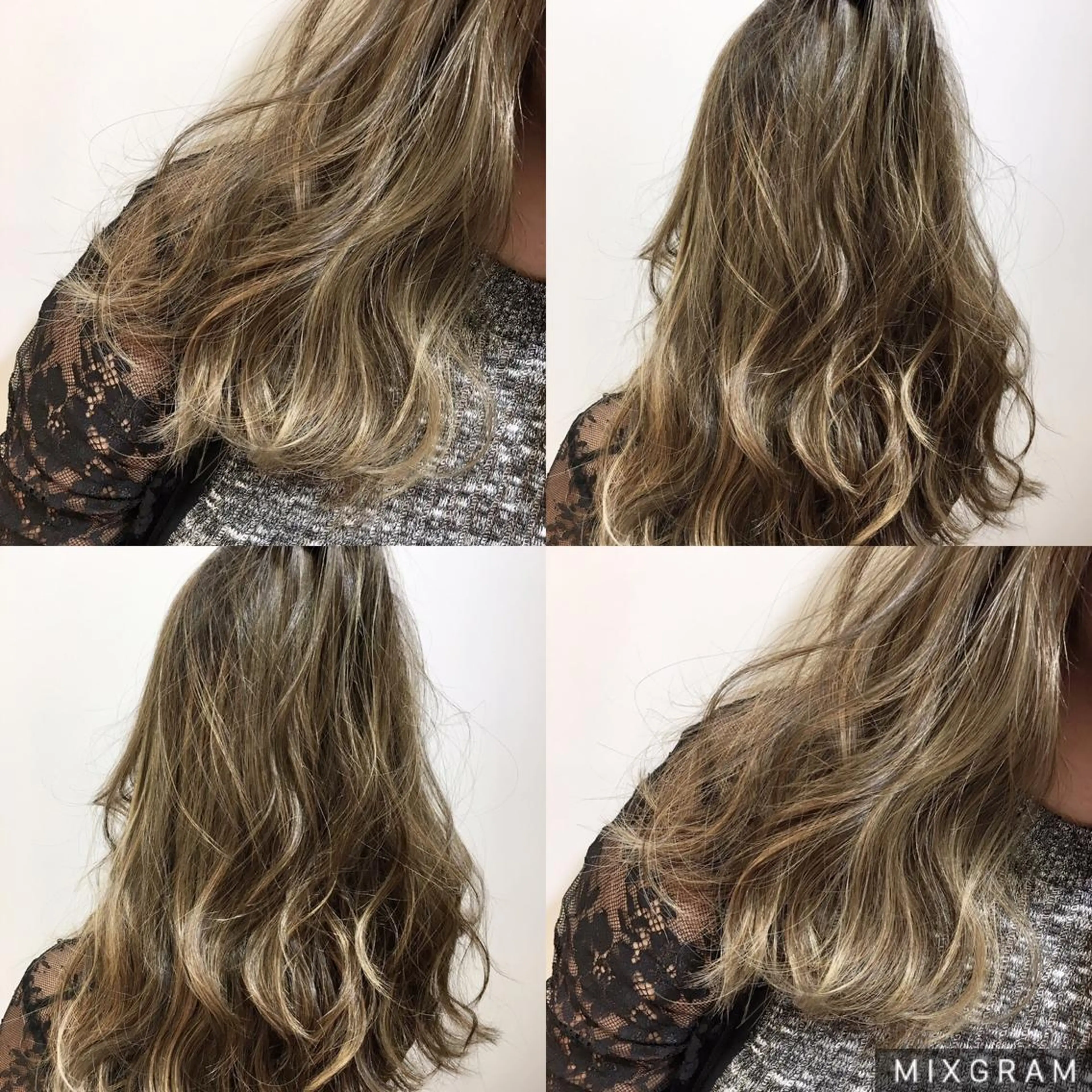 ロング カラー グレージュ ハイライトカラー ハイライト 海外風レイヤーカット 👑店長　平松　由のヘアスタイル