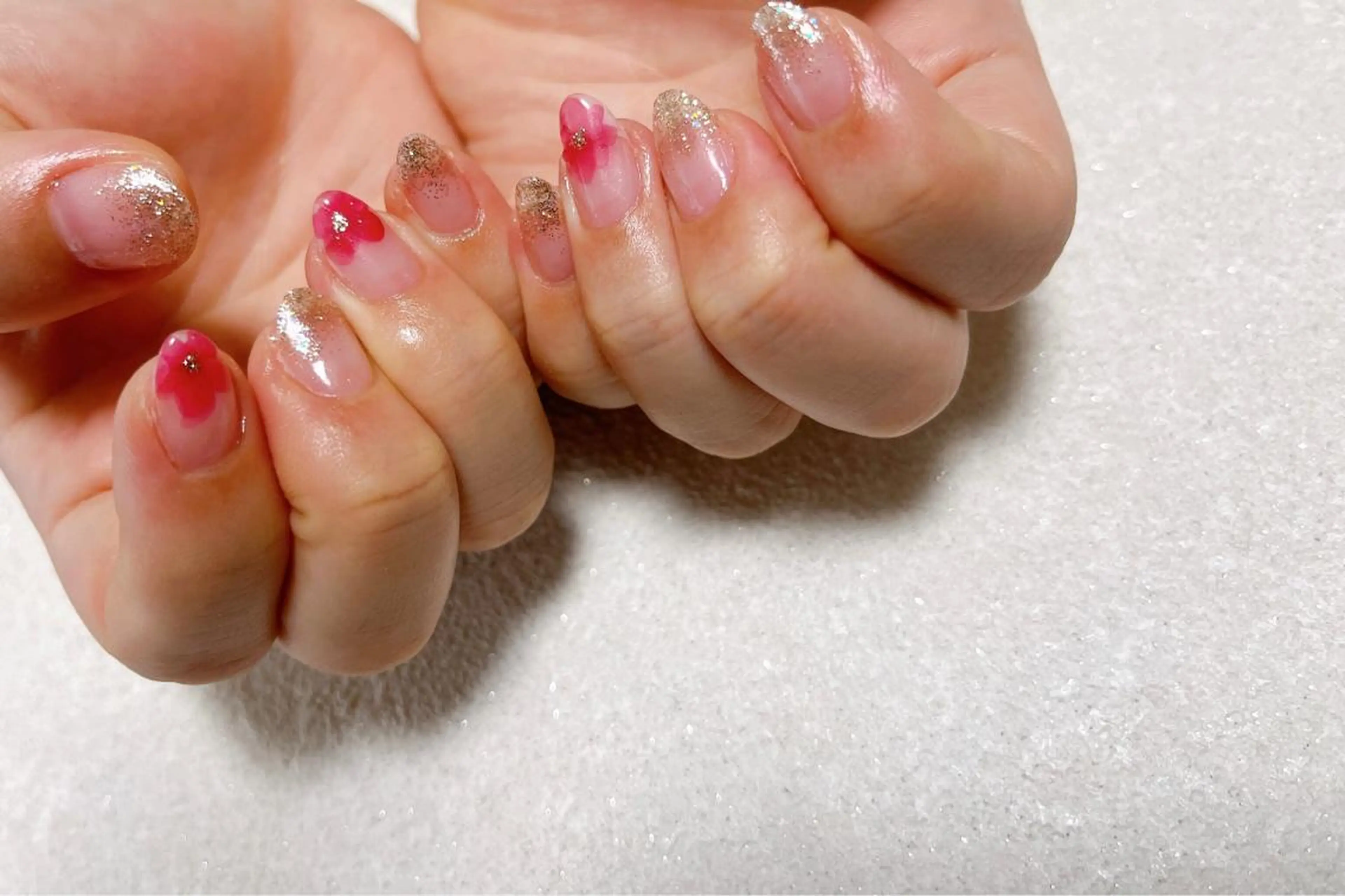 ネイル オーロラネイル フラワーネイル フットネイル フレンチネイル ジェルネイル ハンドネイル kikinail 溝の口のネイルデザイン