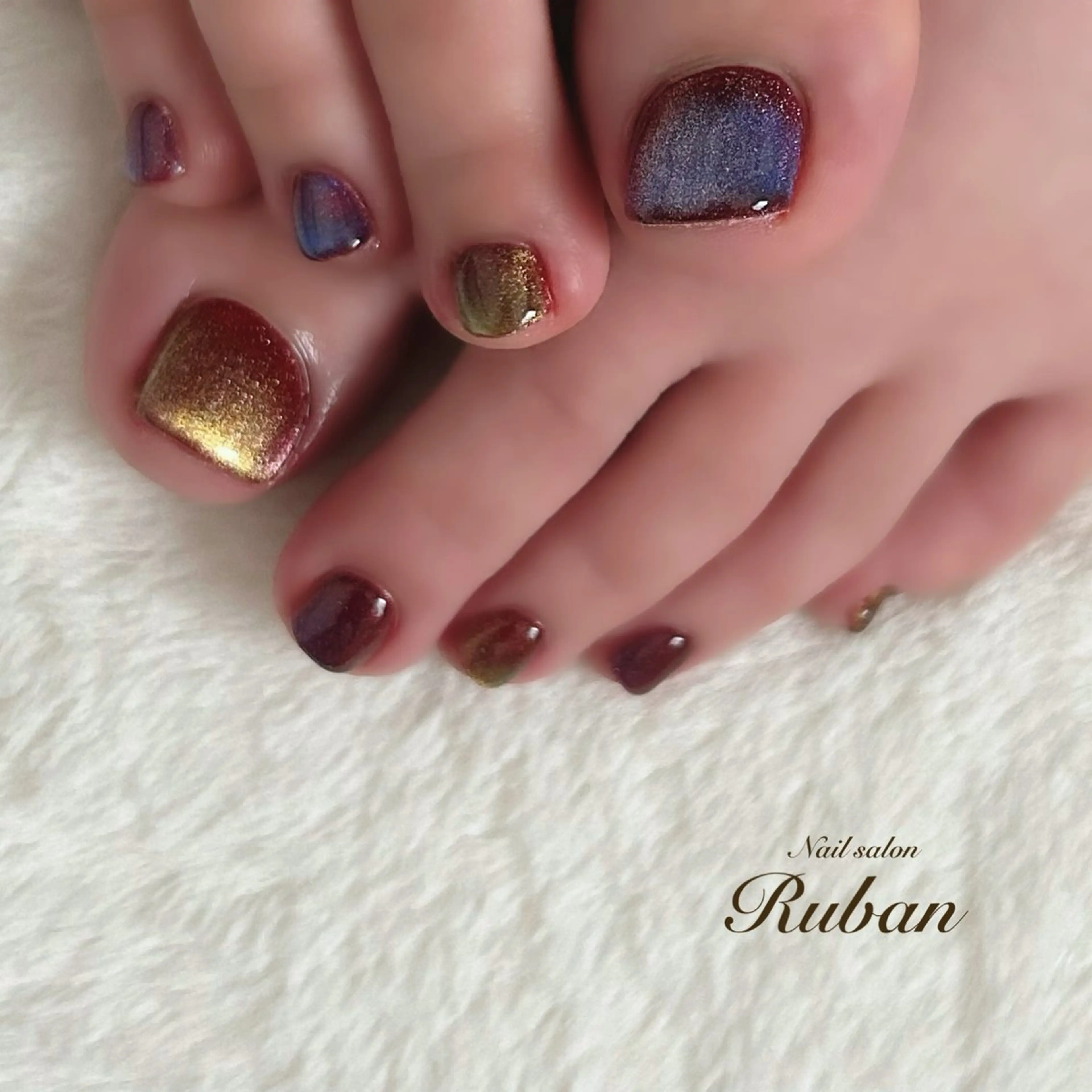 ネイル フットネイル マグネットネイル Nail salon Ruban所属・Nail salon Rubanのネイルデザイン