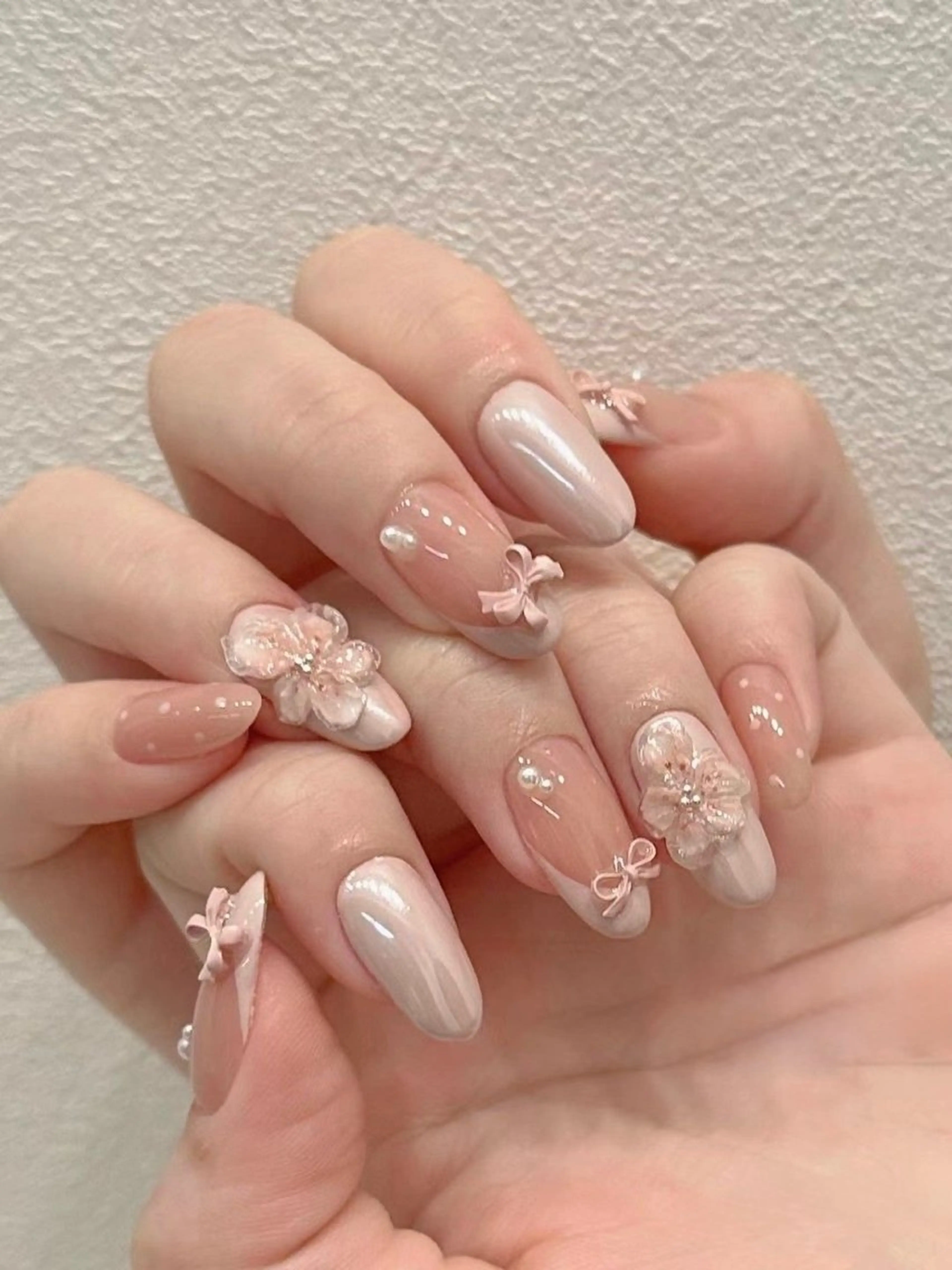 ネイル 長さ出し フレンチネイル グラデーション 卒業式 マグネットネイル ハンドネイル MIHANA NAILのネイルデザイン