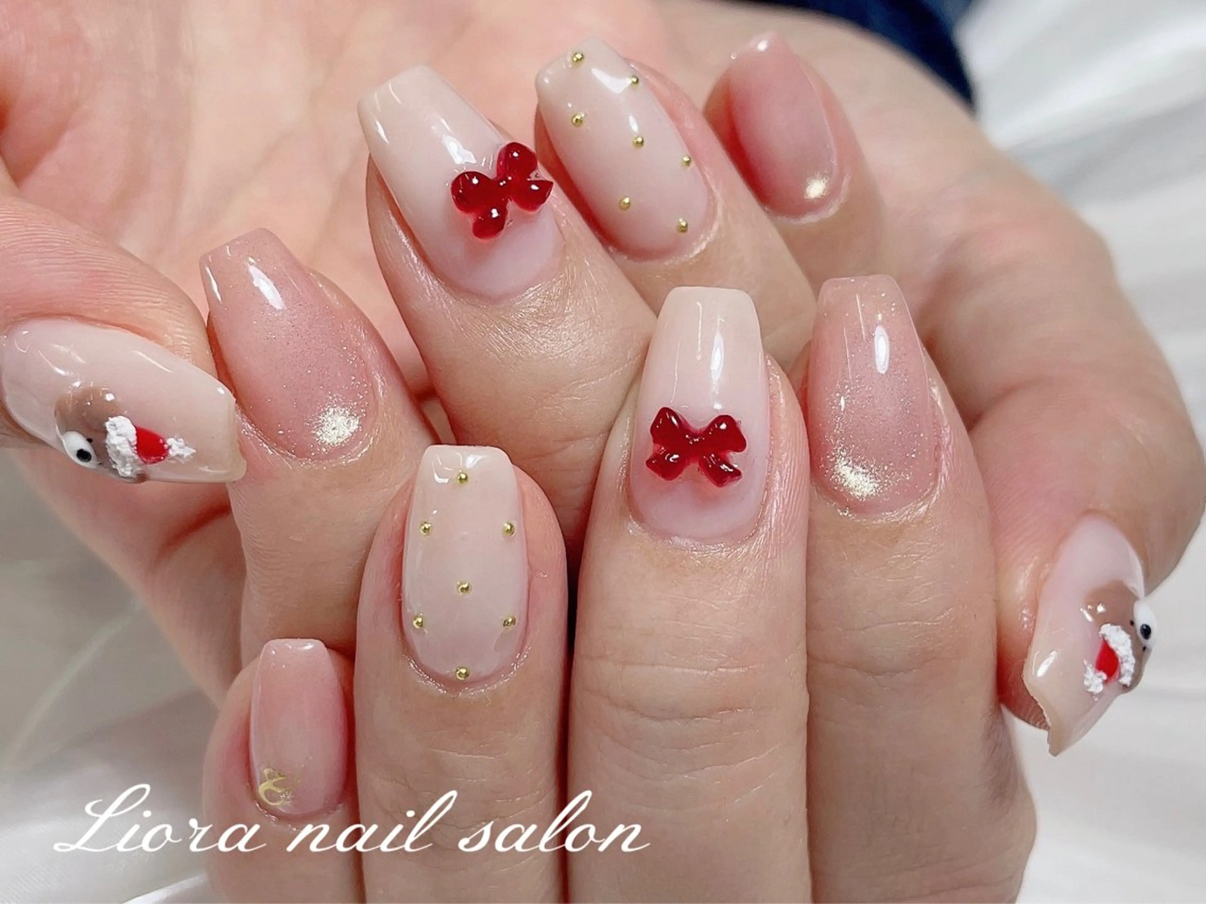 ネイル チークネイル フットネイル フレンチネイル ジェルネイル ガーリー ハンドネイル Liora nail 1のネイルデザイン