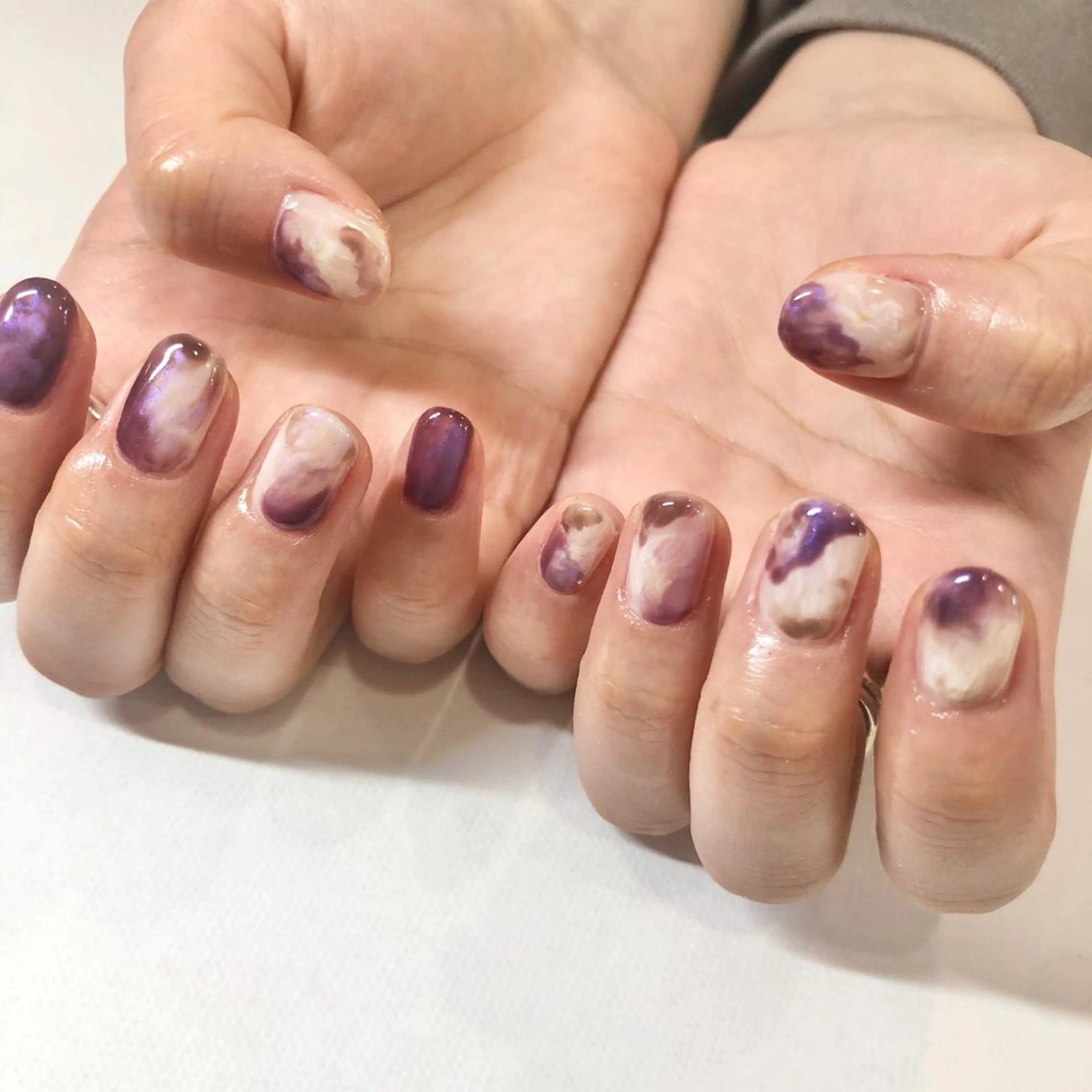 ネイル マツエク・マツパ カラーマツエク ブラウン ハンドネイル 🎀AYAKO 🎀中韓ネイルのネイルデザイン