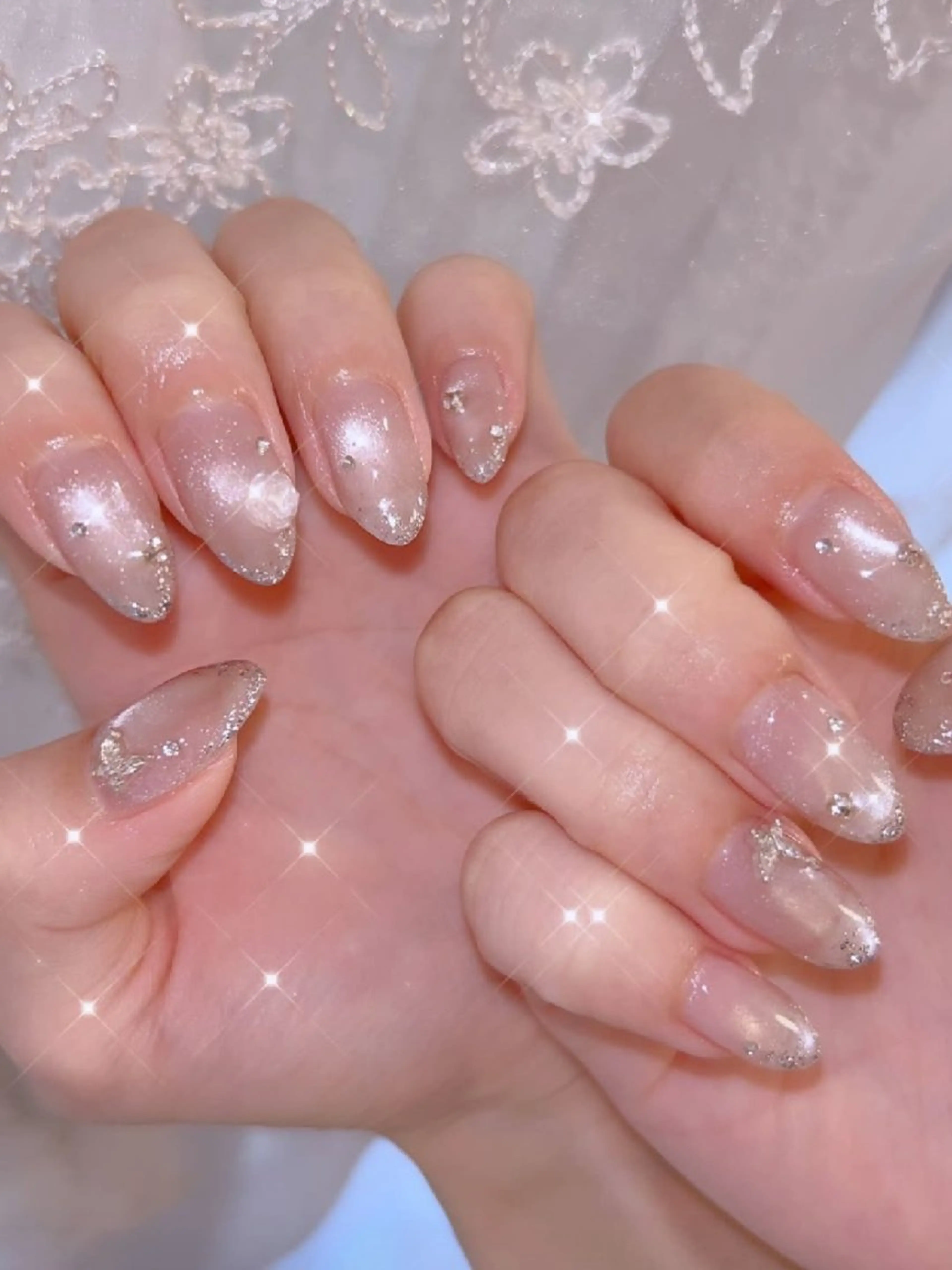 ネイル 長さ出し ジェルネイル 韓国ネイル マグネットネイル ニュアンスネイル I LOVE ME  NAIL.｡.:*♡のネイルデザイン