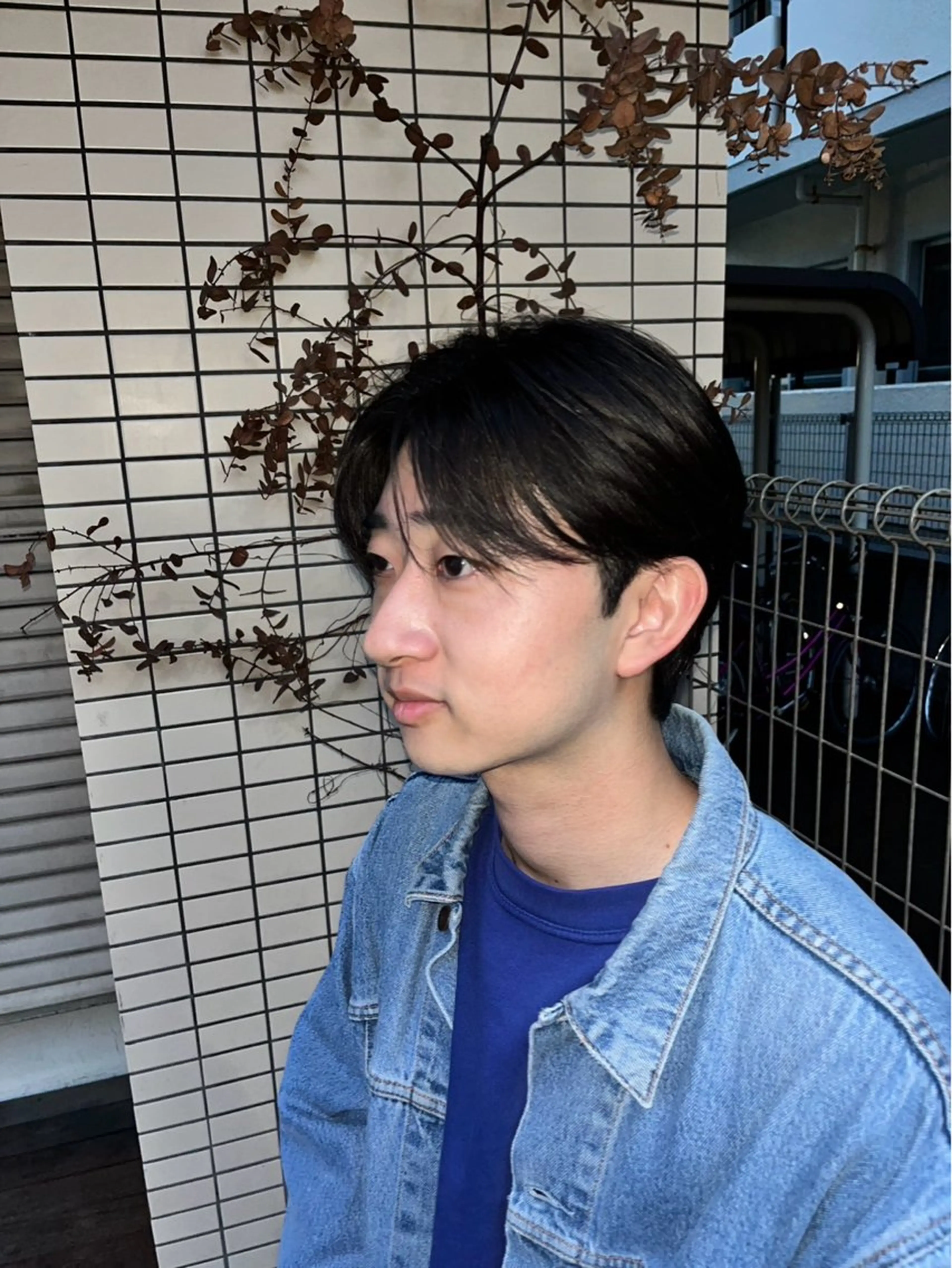 メンズ センターパート 角田 旭のヘアスタイル