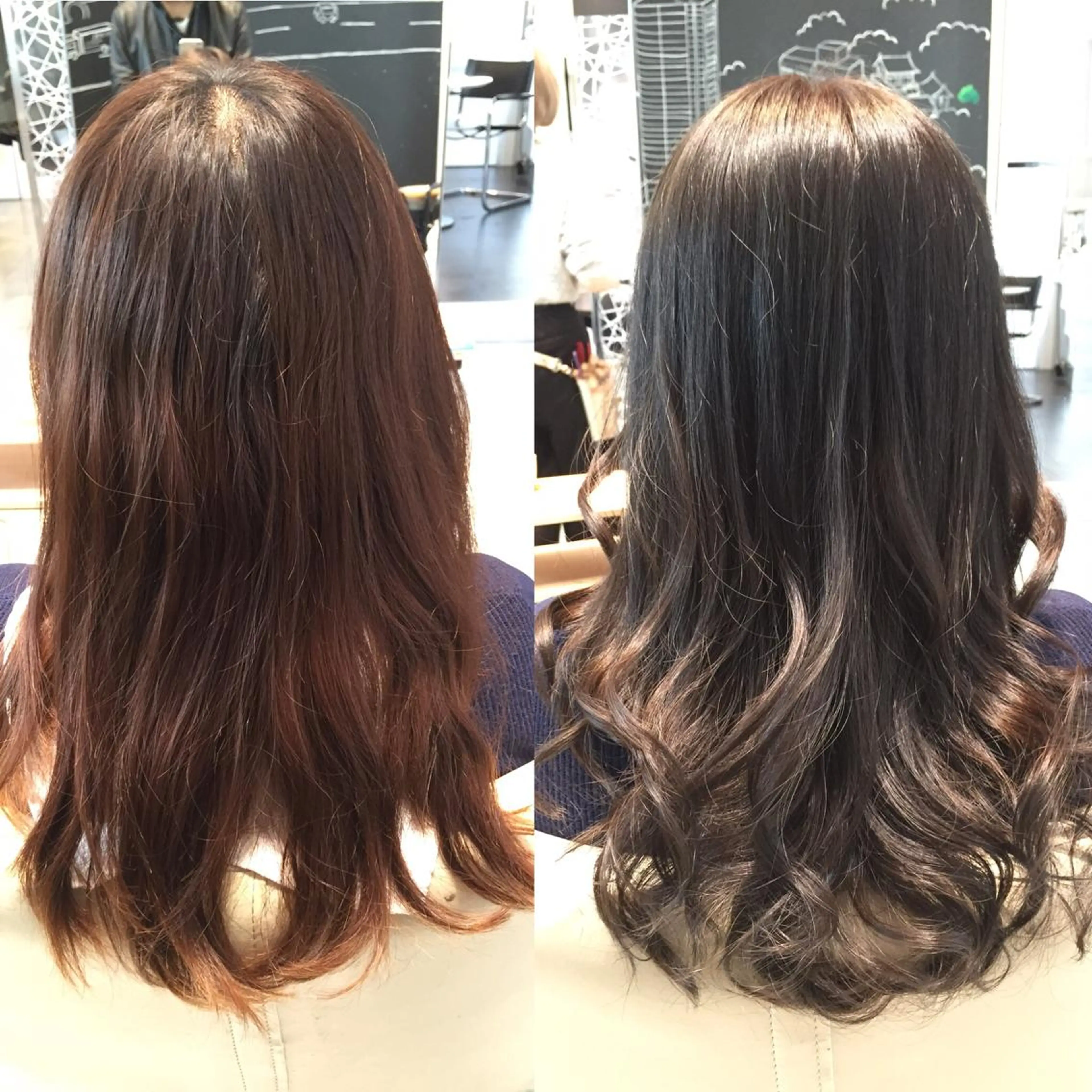 ミディアム セミロング ロング カラー グレージュ Re:ta KANZOのヘアスタイル