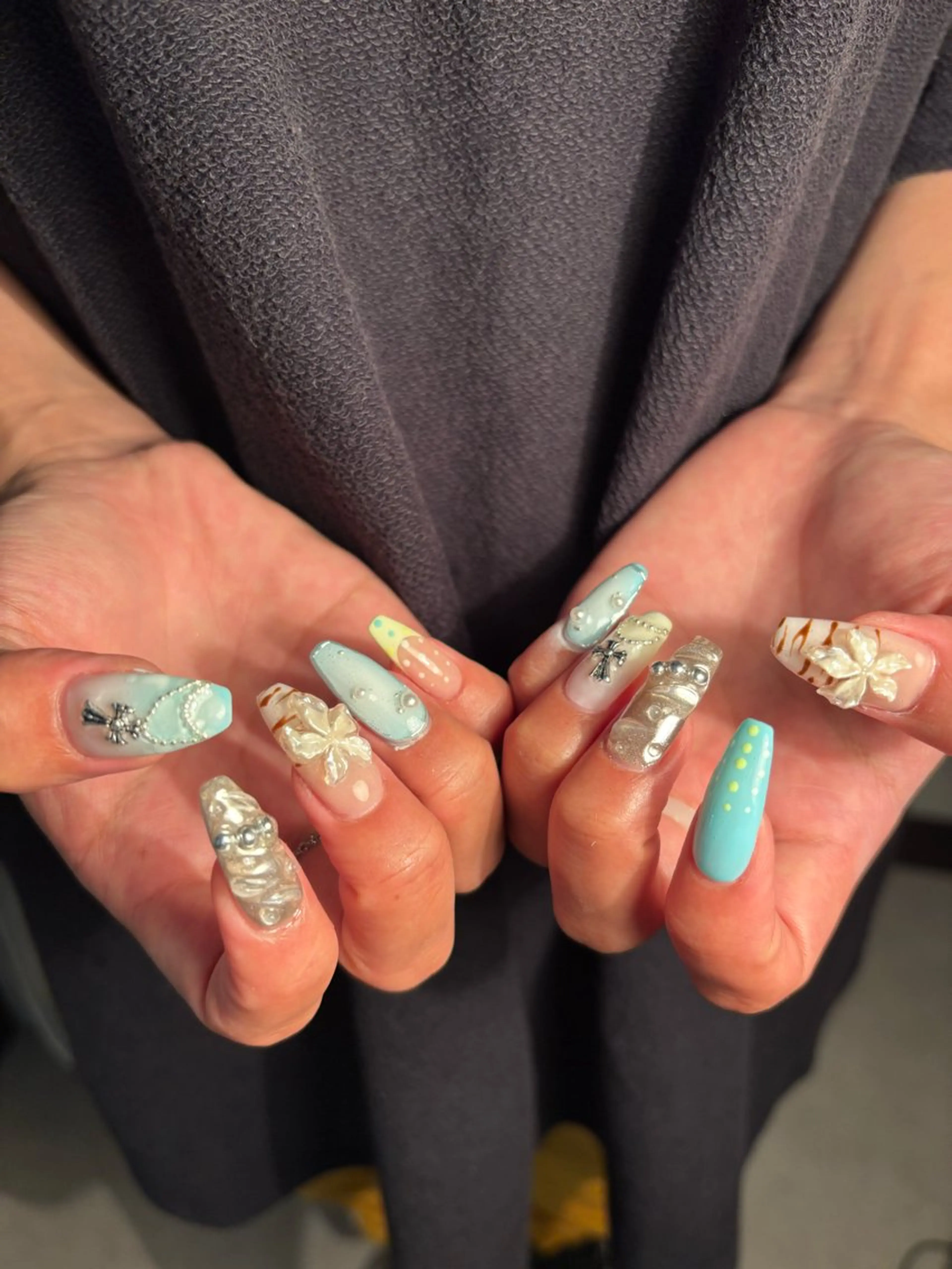 ネイル ロングネイル ハンドネイル 【orchid】 Hitomiのネイルデザイン