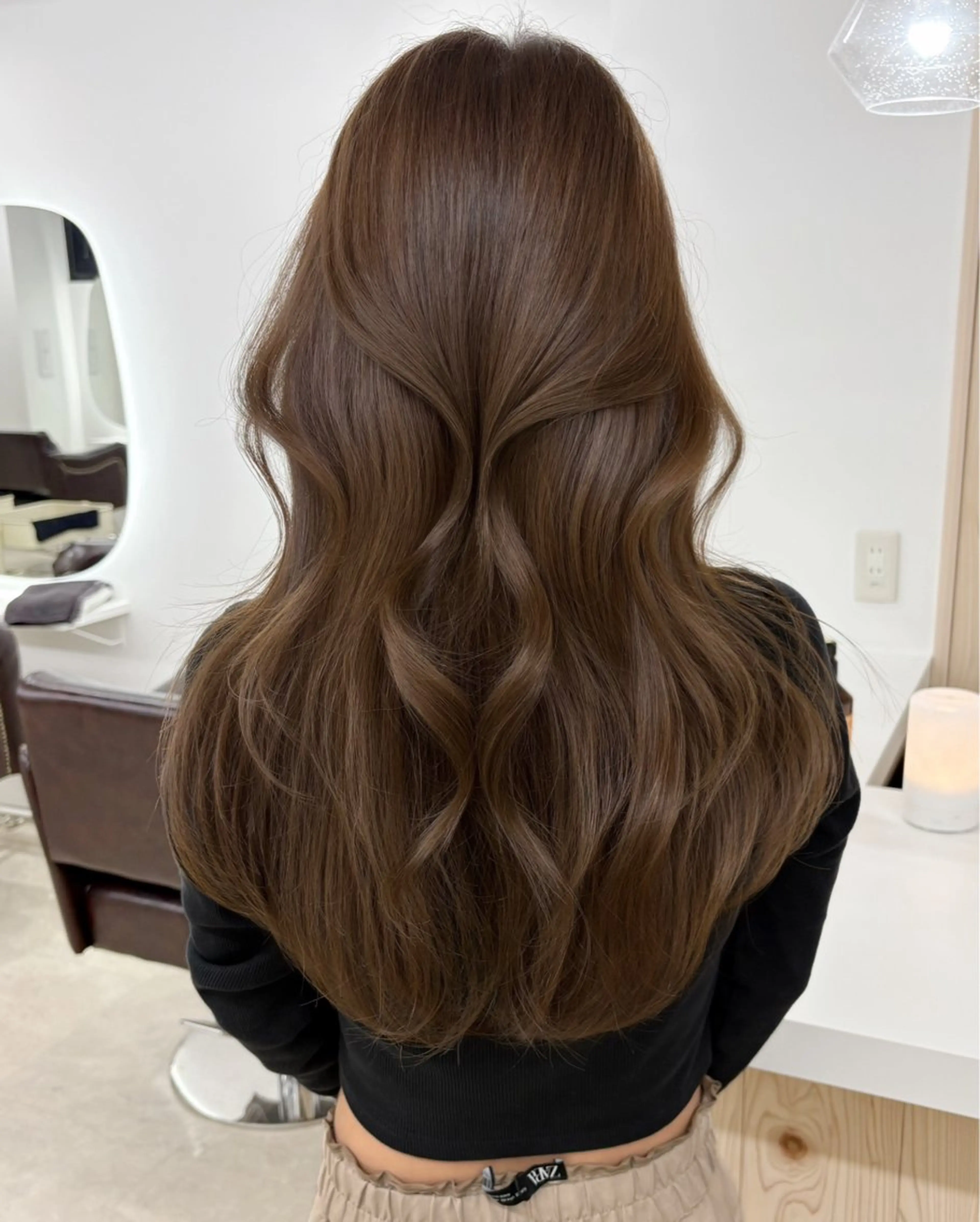 セミロング カラー カット ヘアカラー トリートメント ヘアセット 新宿/韓国ヘア/ 髪質改善ストレートのヘアスタイル