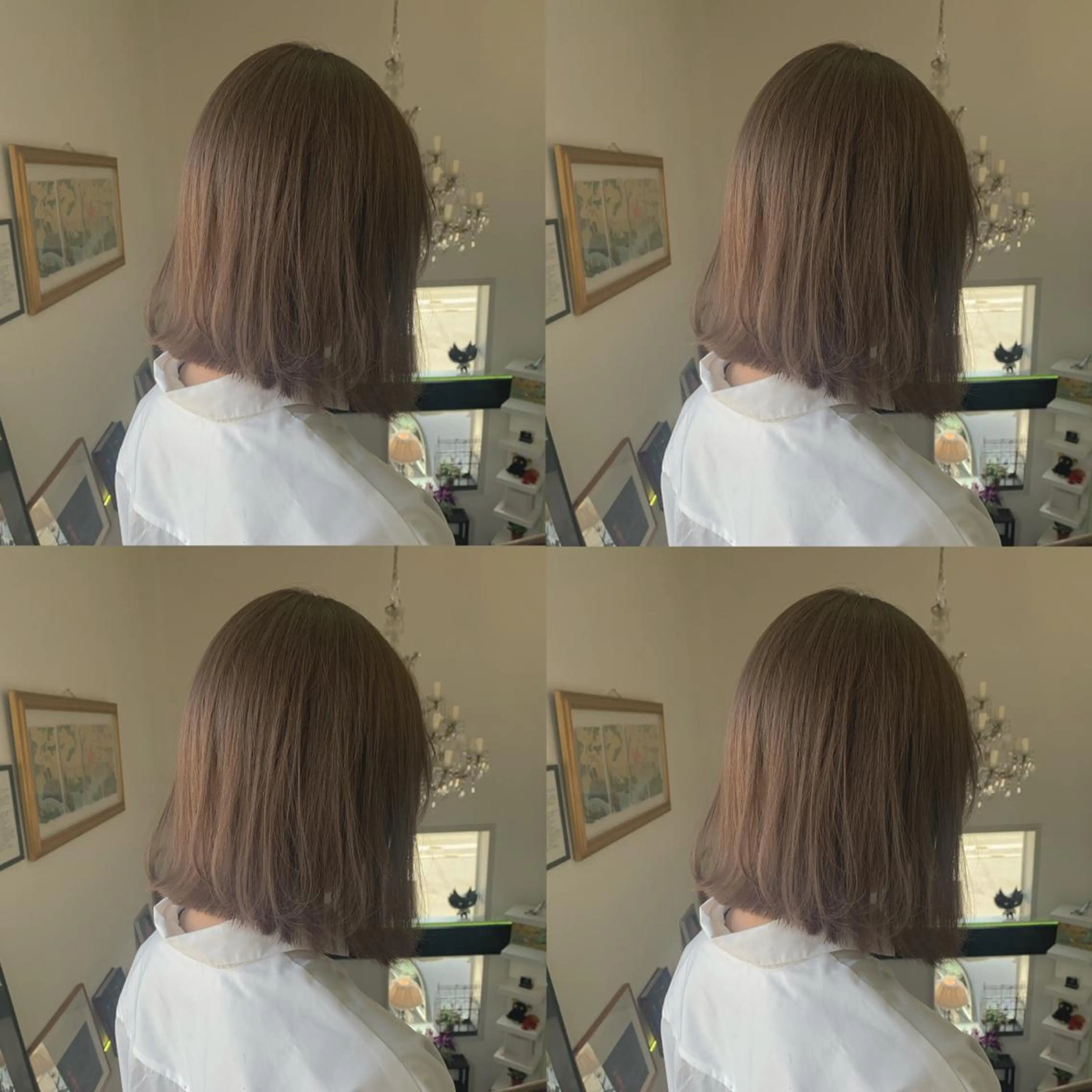 ミディアム カラー グレージュ ヘアカラー 袴田 伊代のヘアスタイル