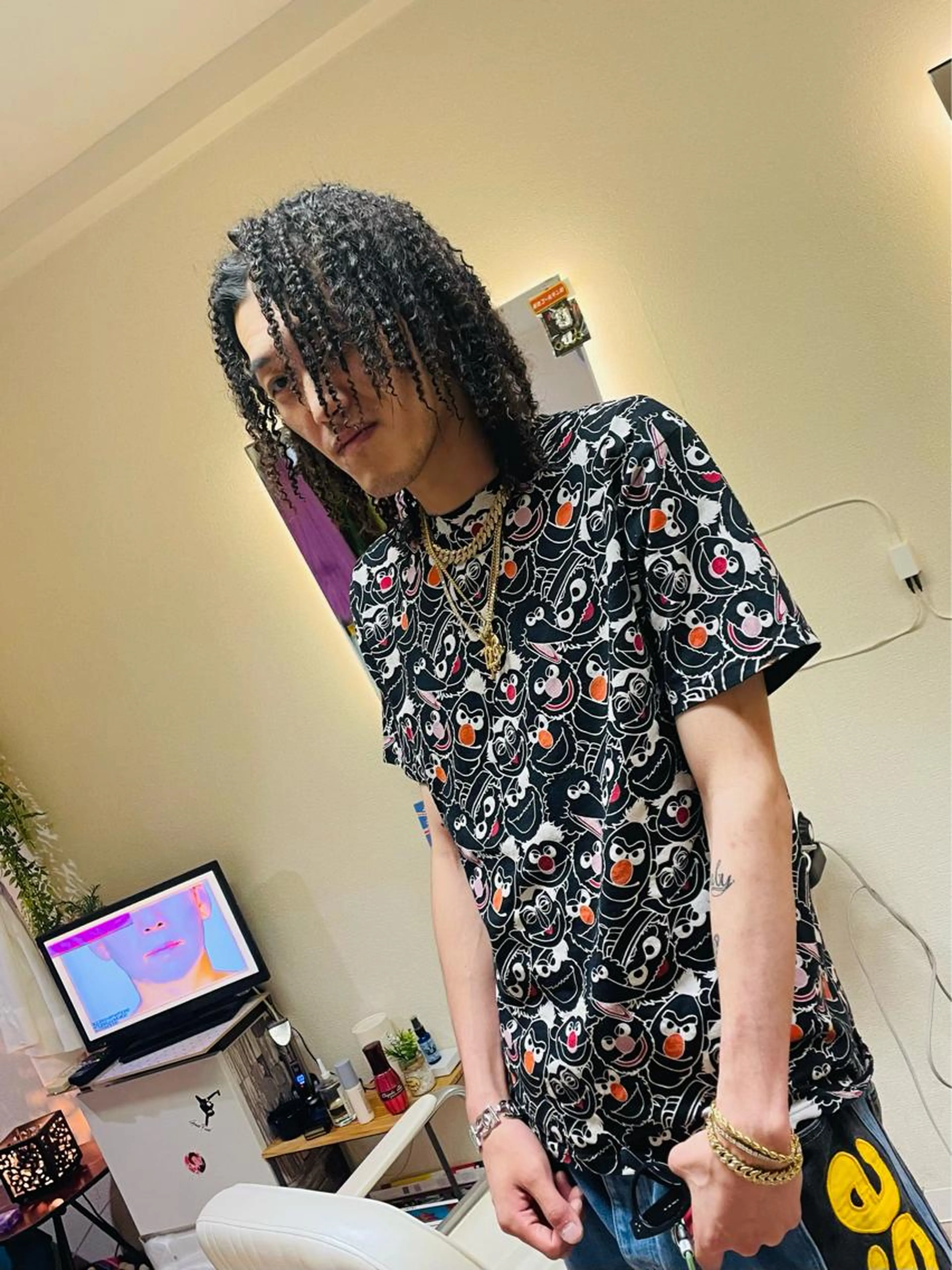 カット＋針金パーマ（割箸、竹ひご、針金）アフロ　スパイキーアフロ　　要相談（前頭パーマ料金です）　ドレッド等は別途要相談の写真