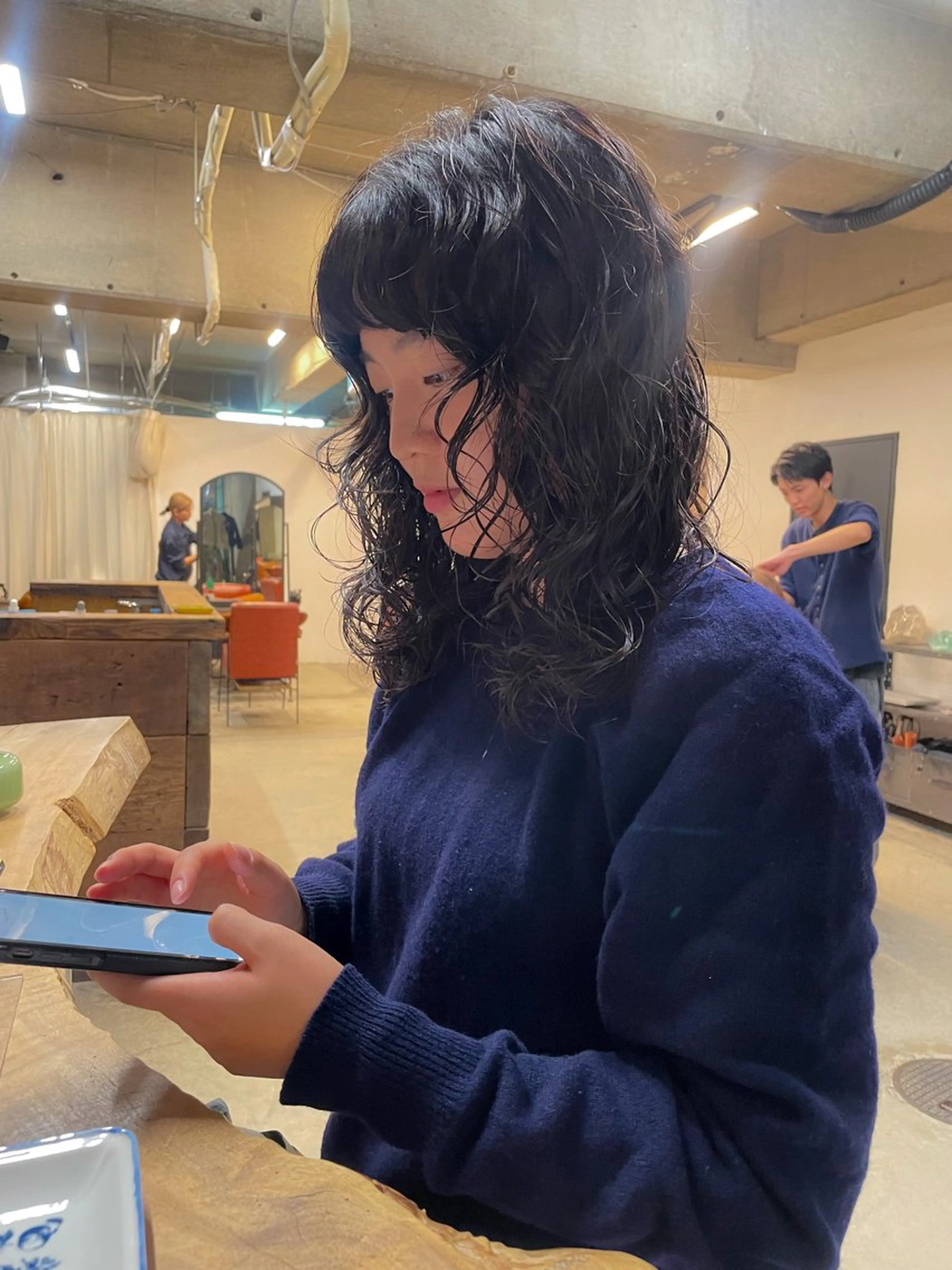 セミロング パーマ パーマ/レイヤー 岩山丈一郎のヘアスタイル