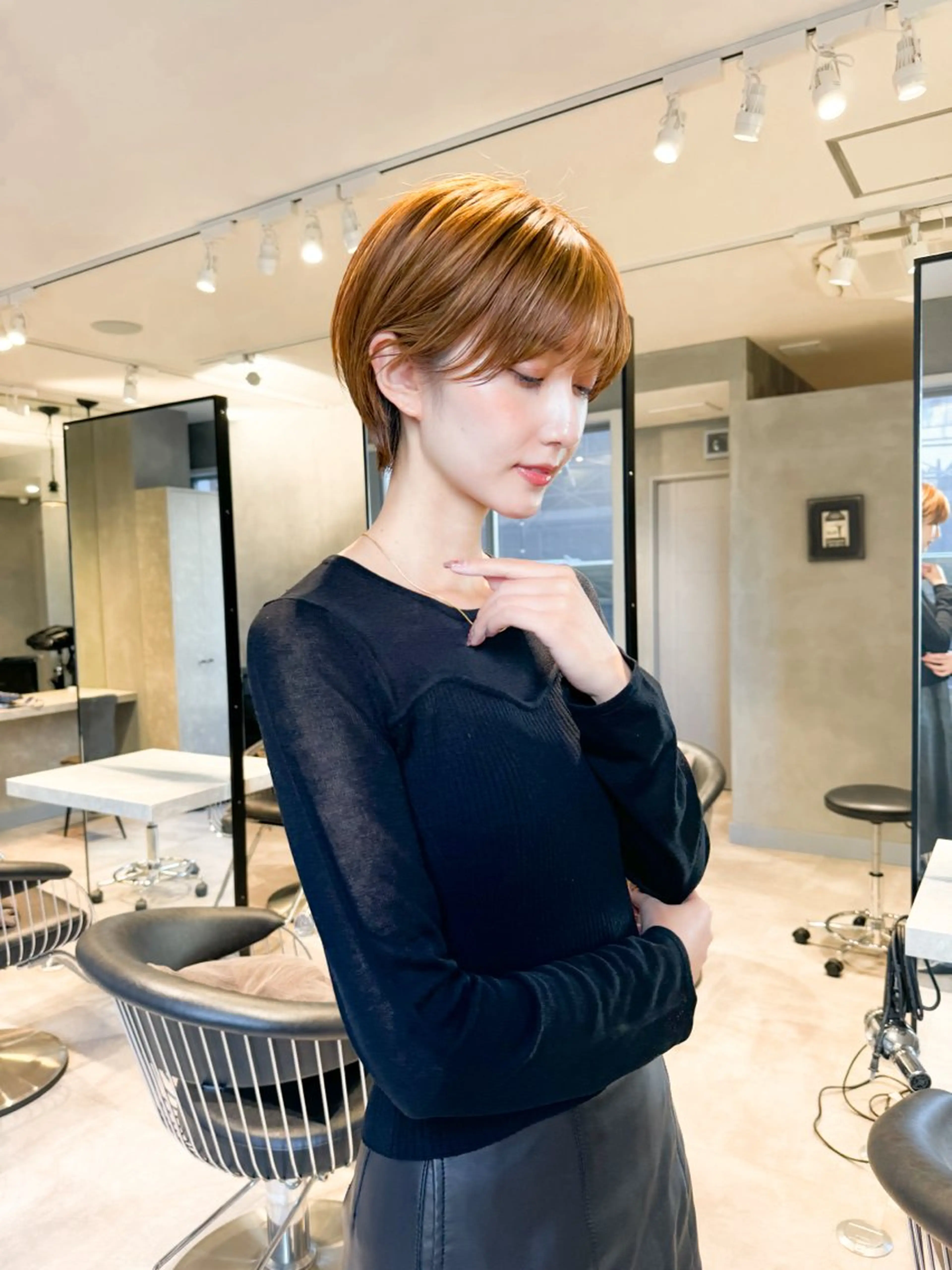 🔻ブリーチなし透明感カラー+カット✂︎+スチーム1stepトリートメントの写真