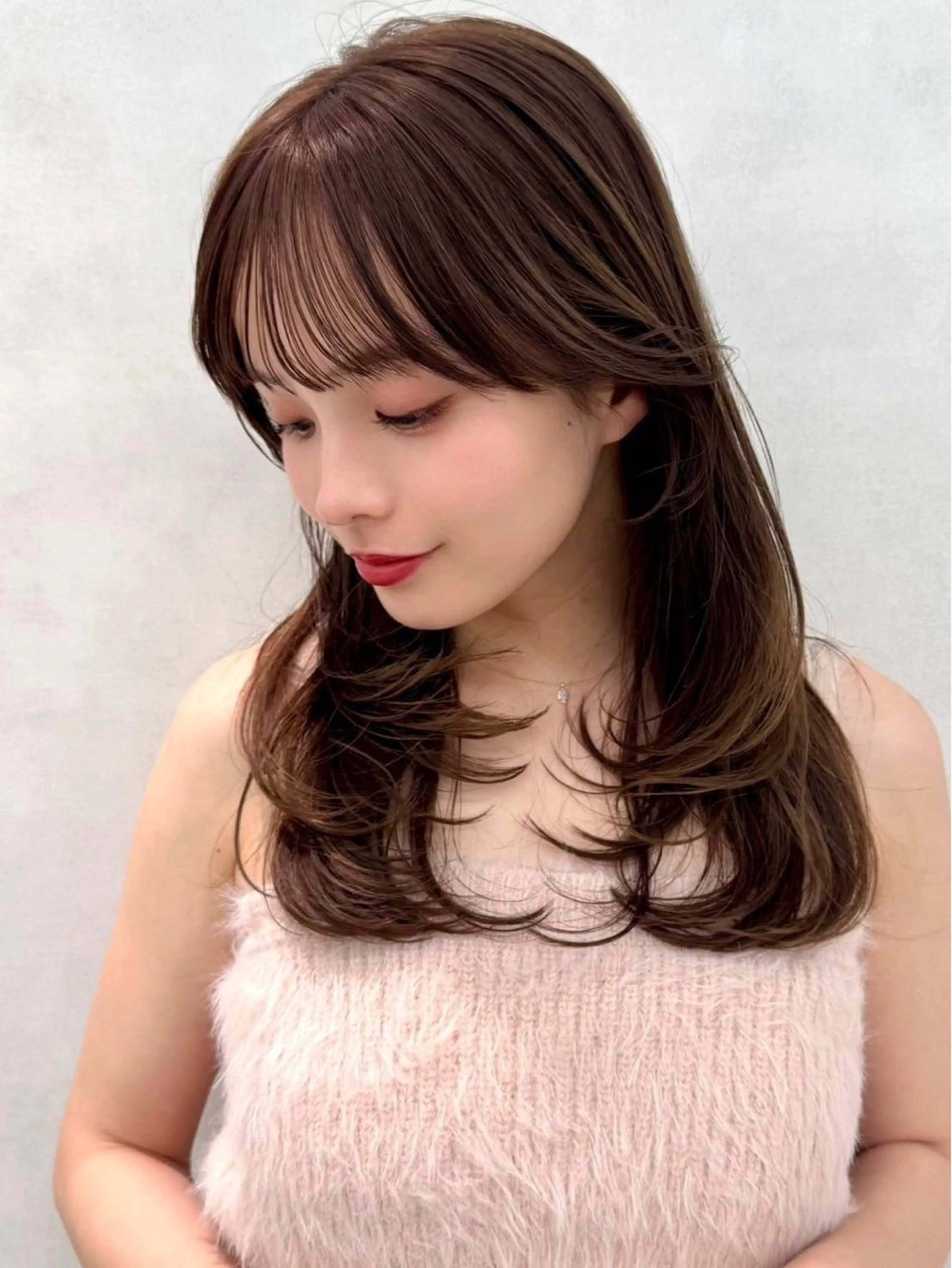 ロング カラー ヘアアレンジ 顔周りカット 韓国風ヘア レイヤーカット 小顔カット カット ヘアカラー ✨レイヤー/ 透明感カラー✨冨永剛のヘアスタイル