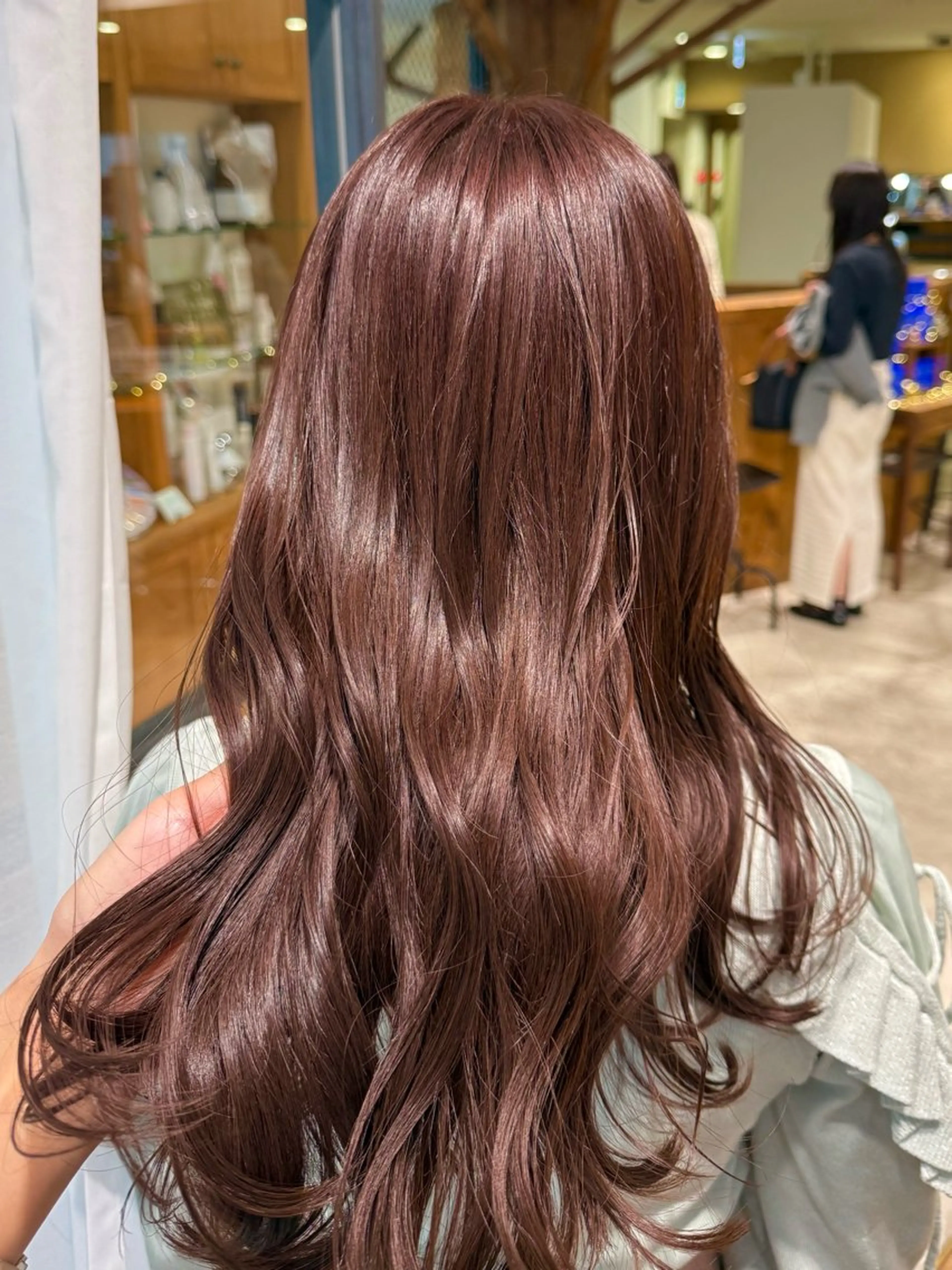 ミディアム カラー ブリーチ ブラウンカラー ブリーチなしカラー ピンクカラー ピンクブラウン カット ヘアカラー トリートメント Lumier de mashu所属・nana/ボブ/ レイヤー/メンズのヘアスタイル