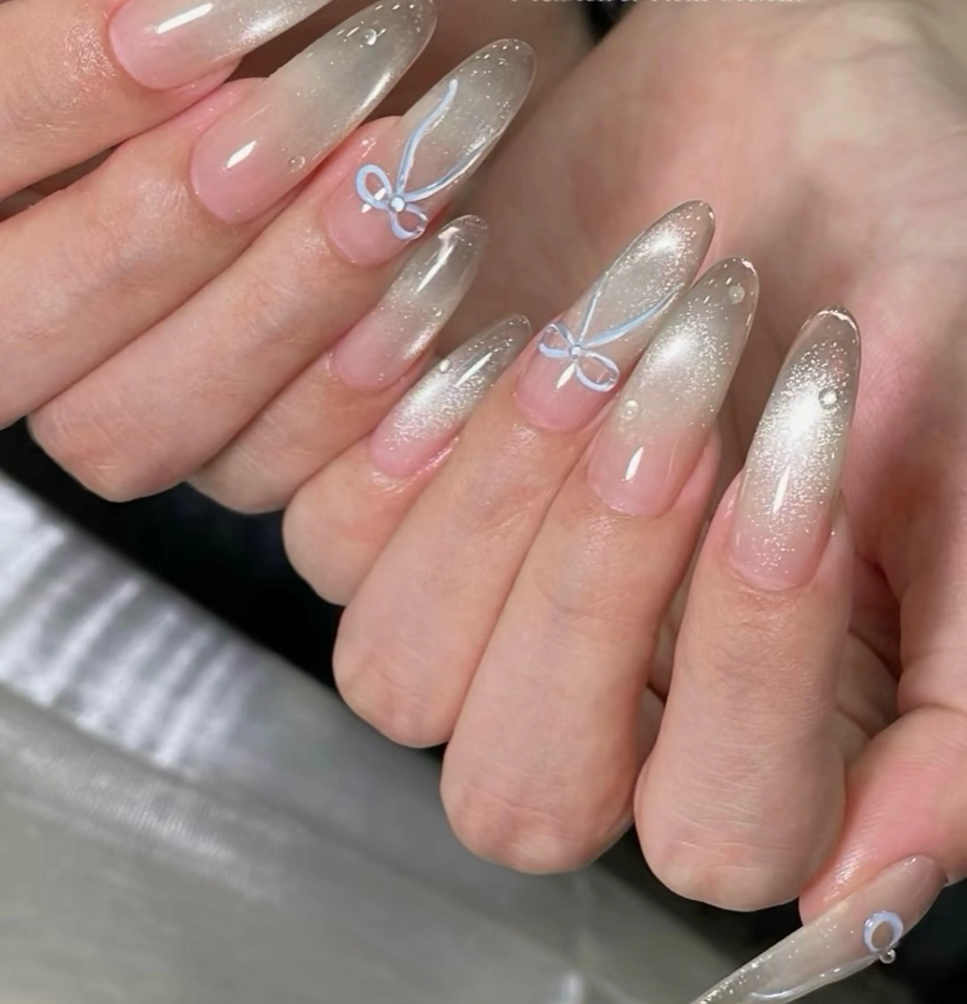 ネイル チークネイル 長さ出し フレンチネイル ガーリー 韓国ネイル sun nail池袋 モデル募集のネイルデザイン