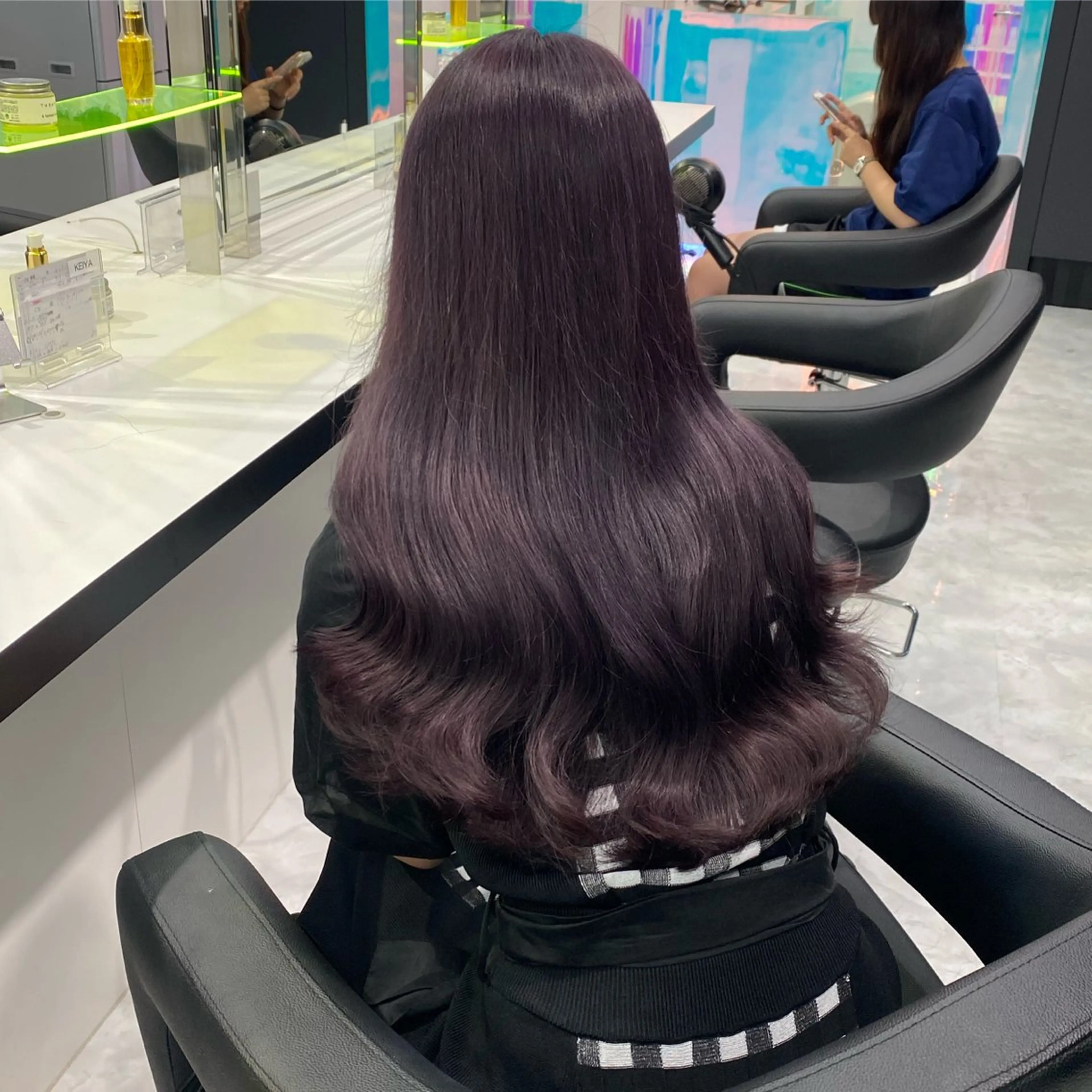 ロング カラー ヘアアレンジ カット ヘアカラー ヘアセット レイヤー×透明感カラ ーHAYATOのヘアスタイル