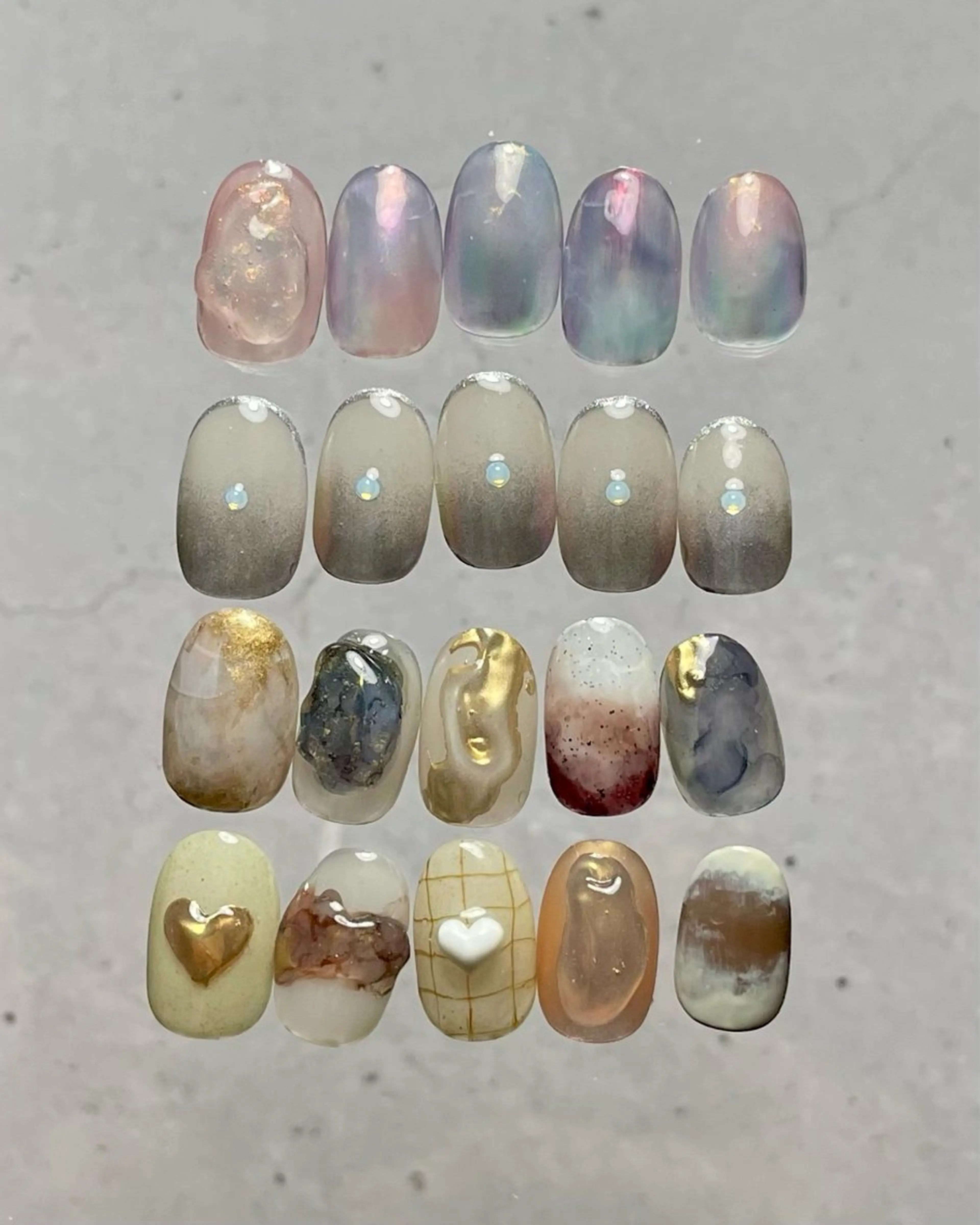 ネイル アートネイル オーロラネイル バレンタイン ハンドネイル norme_ akiのネイルデザイン