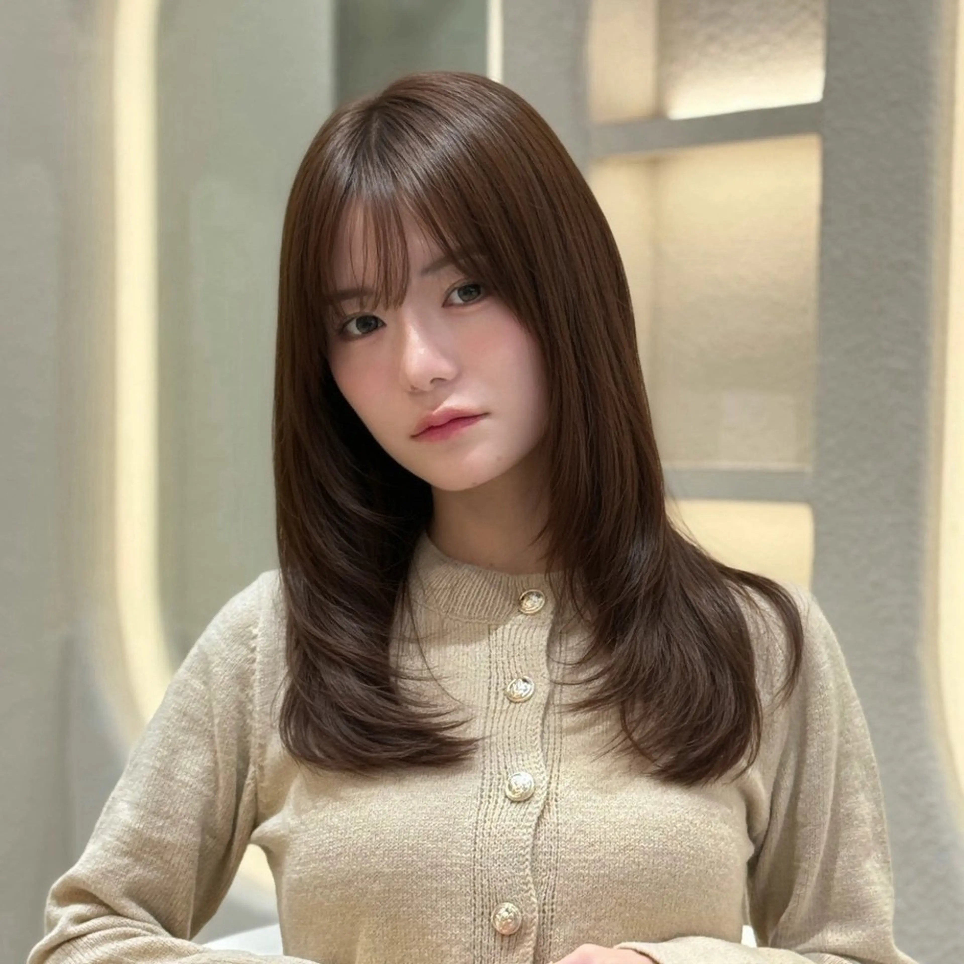 セミロング カット ヘアカラー トリートメント エクステ 韓国ヘア/美髪矯正/ Haruna🦋のヘアスタイル