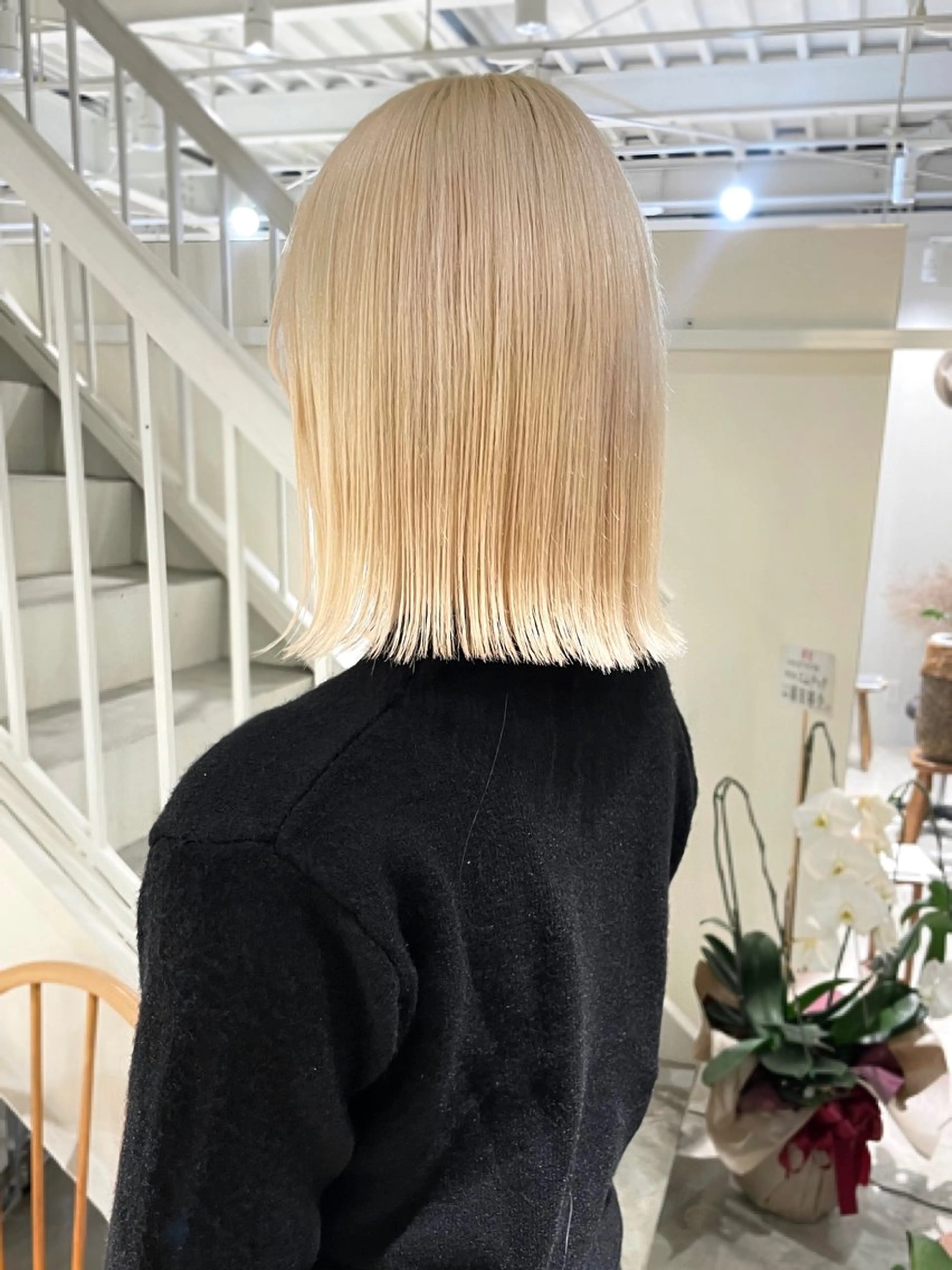 ミディアム カラー ヘアカラー 林 千聖のヘアスタイル