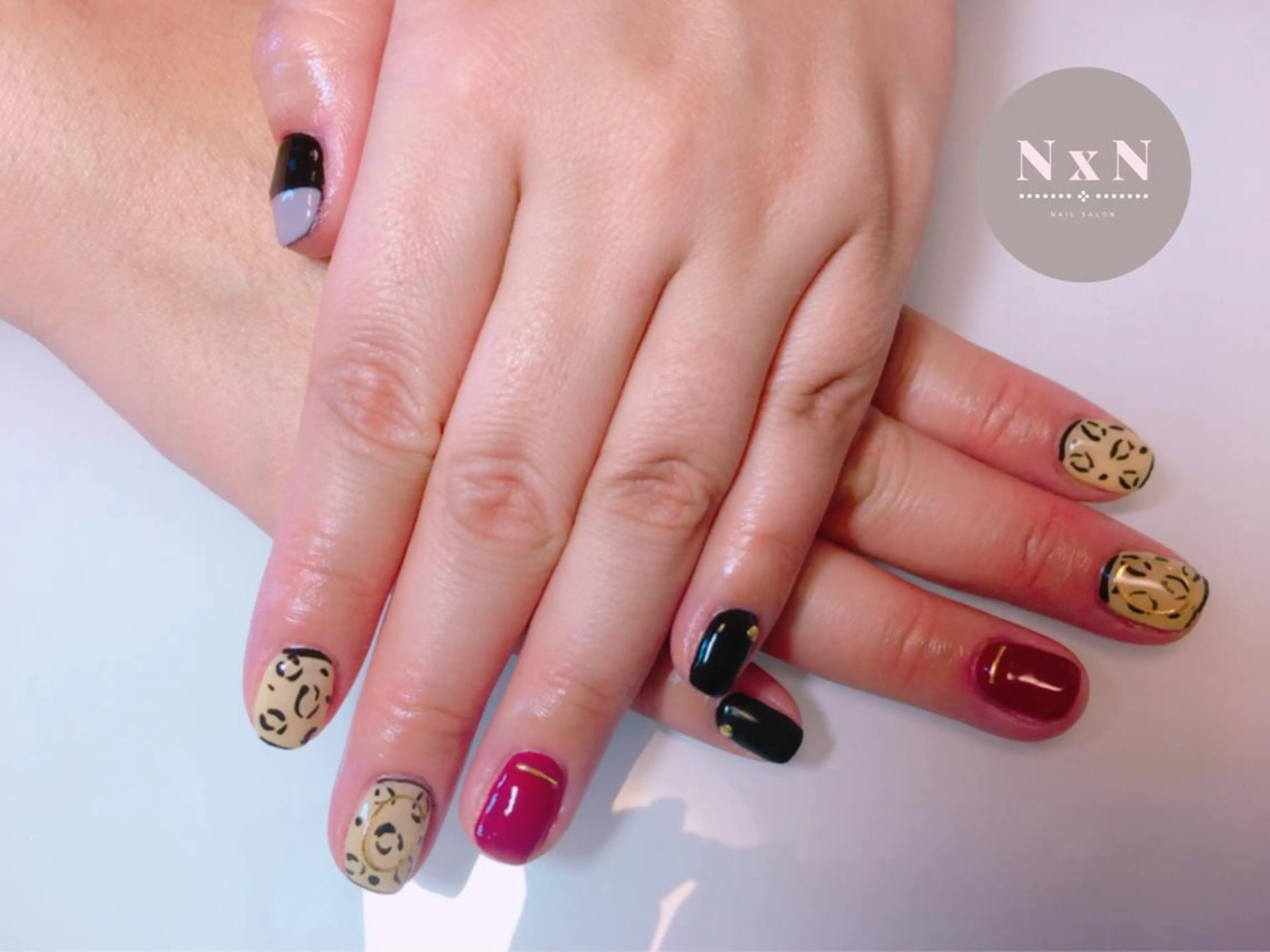 ネイル アニマル柄 ハンドネイル nail salon N×Nのネイルデザイン