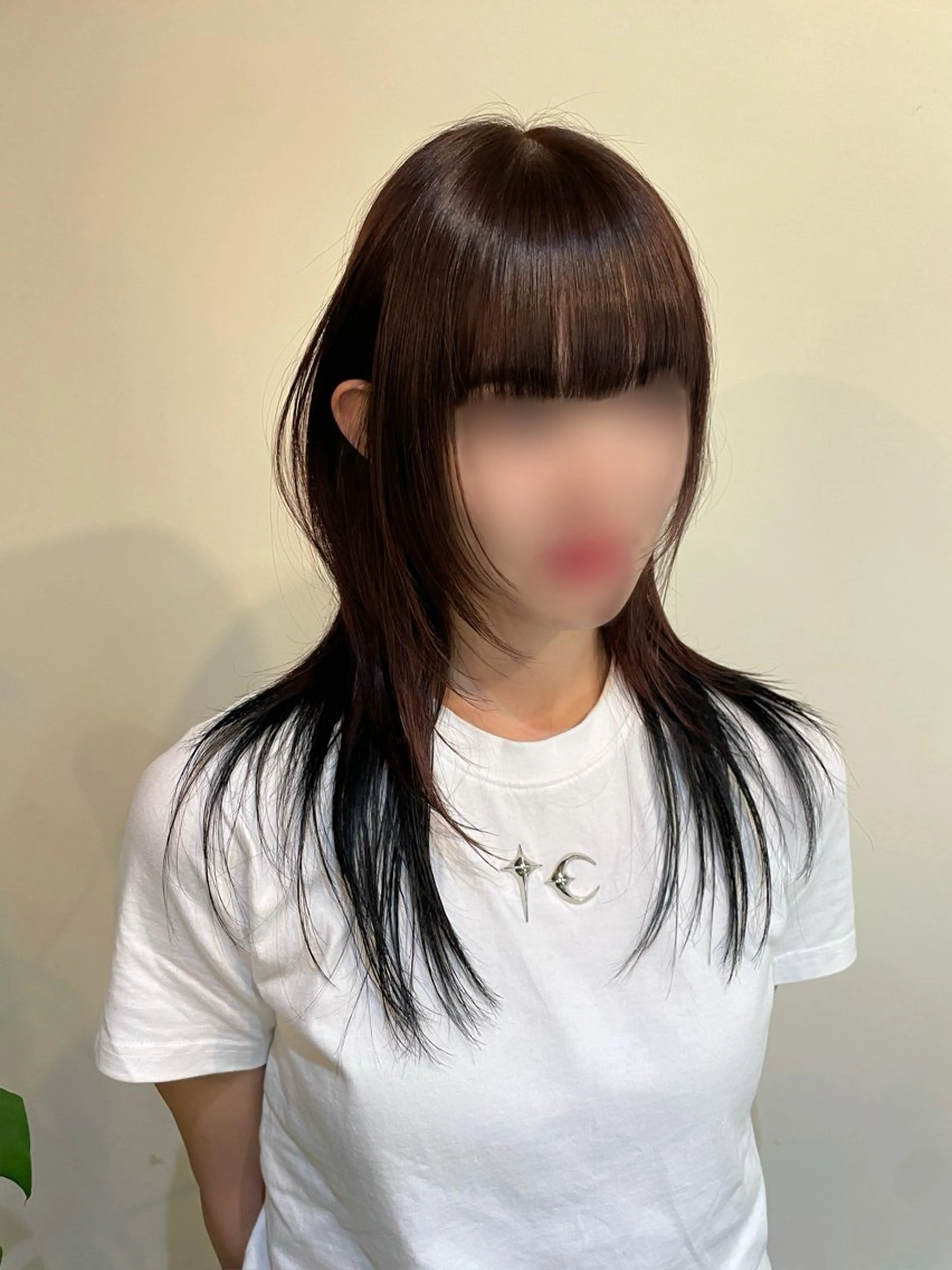 ロング ロングレイヤー ハッシュカット レイヤーカット ロング ウルフカット カット 韓国リアルハッシュ レイヤーカットのヘアスタイル