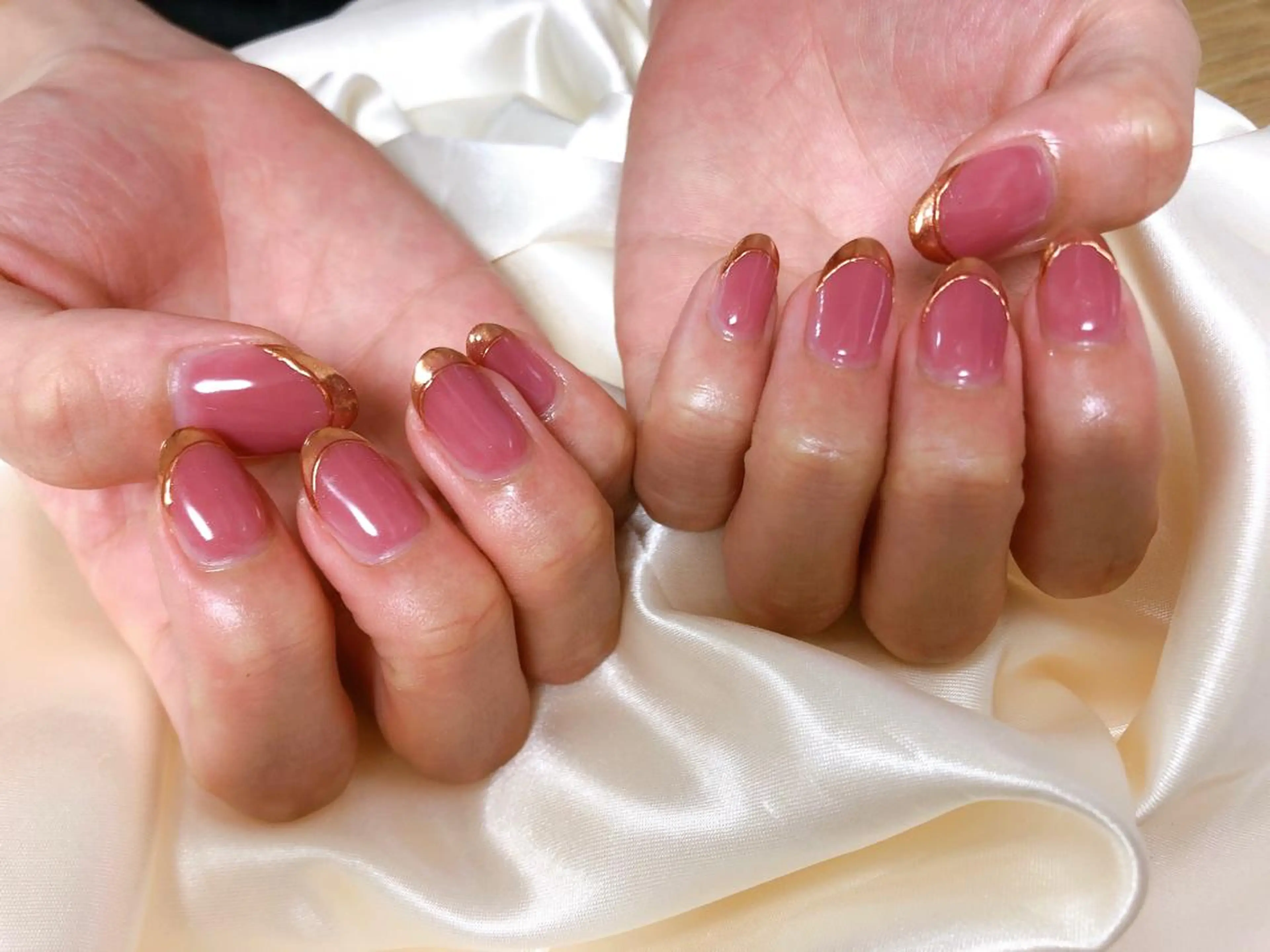 ネイル フレンチネイル ミラーネイル kiki nail 二子玉川のネイルデザイン