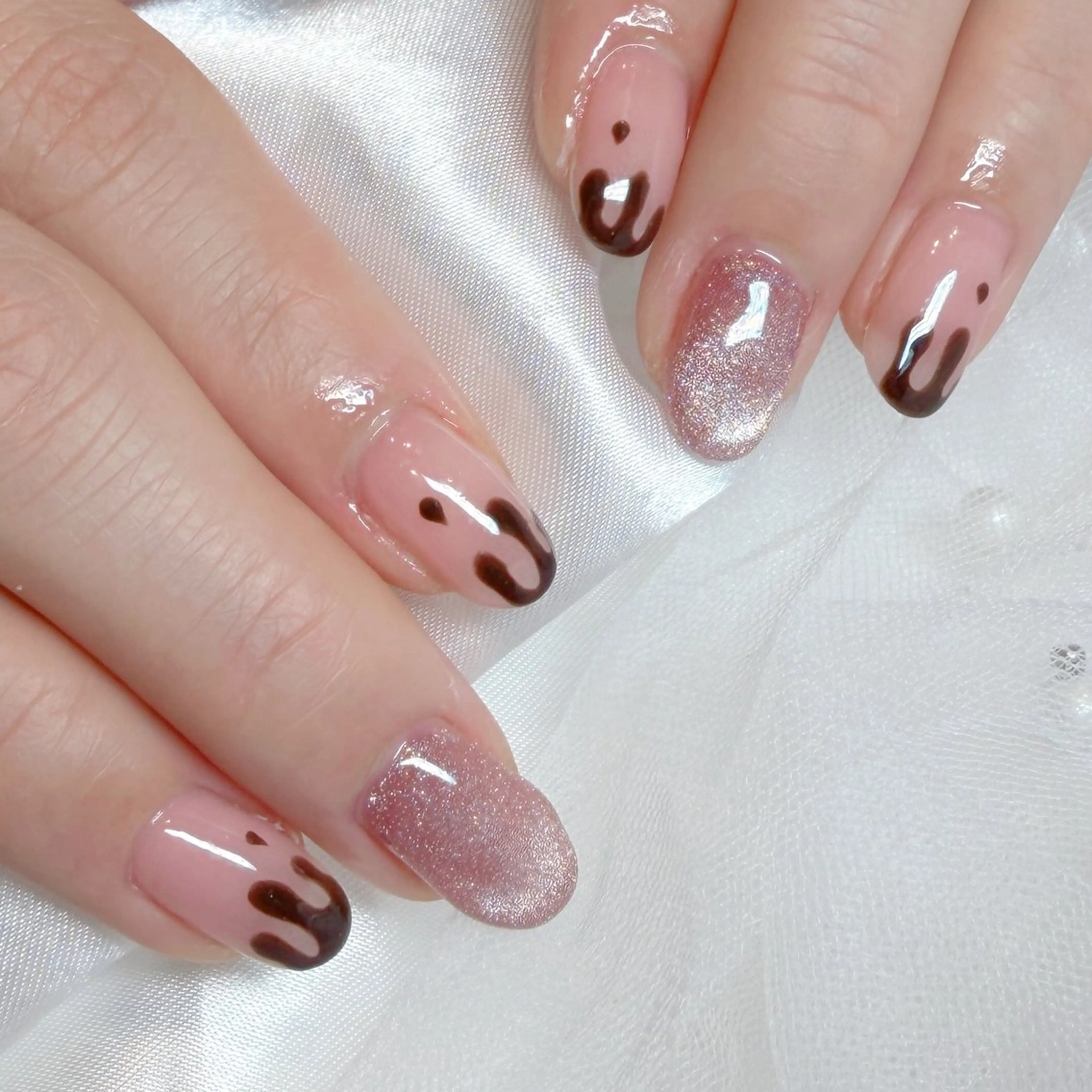 ネイル マグネットネイル ピンク ハンドネイル aitas | nanamiのネイルデザイン