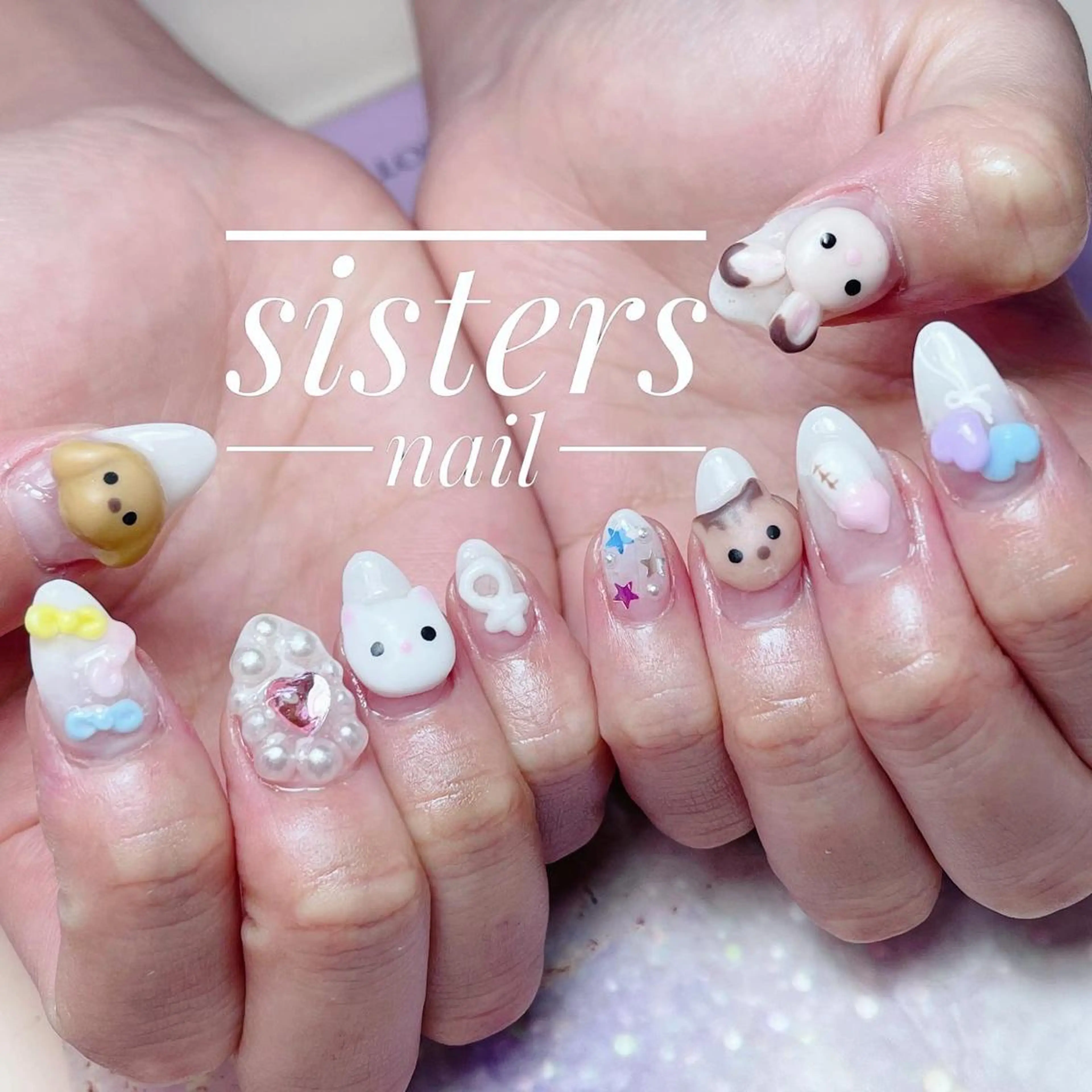 ネイル アートネイル 赤色 夏ネイル sisters nail.fのネイルデザイン