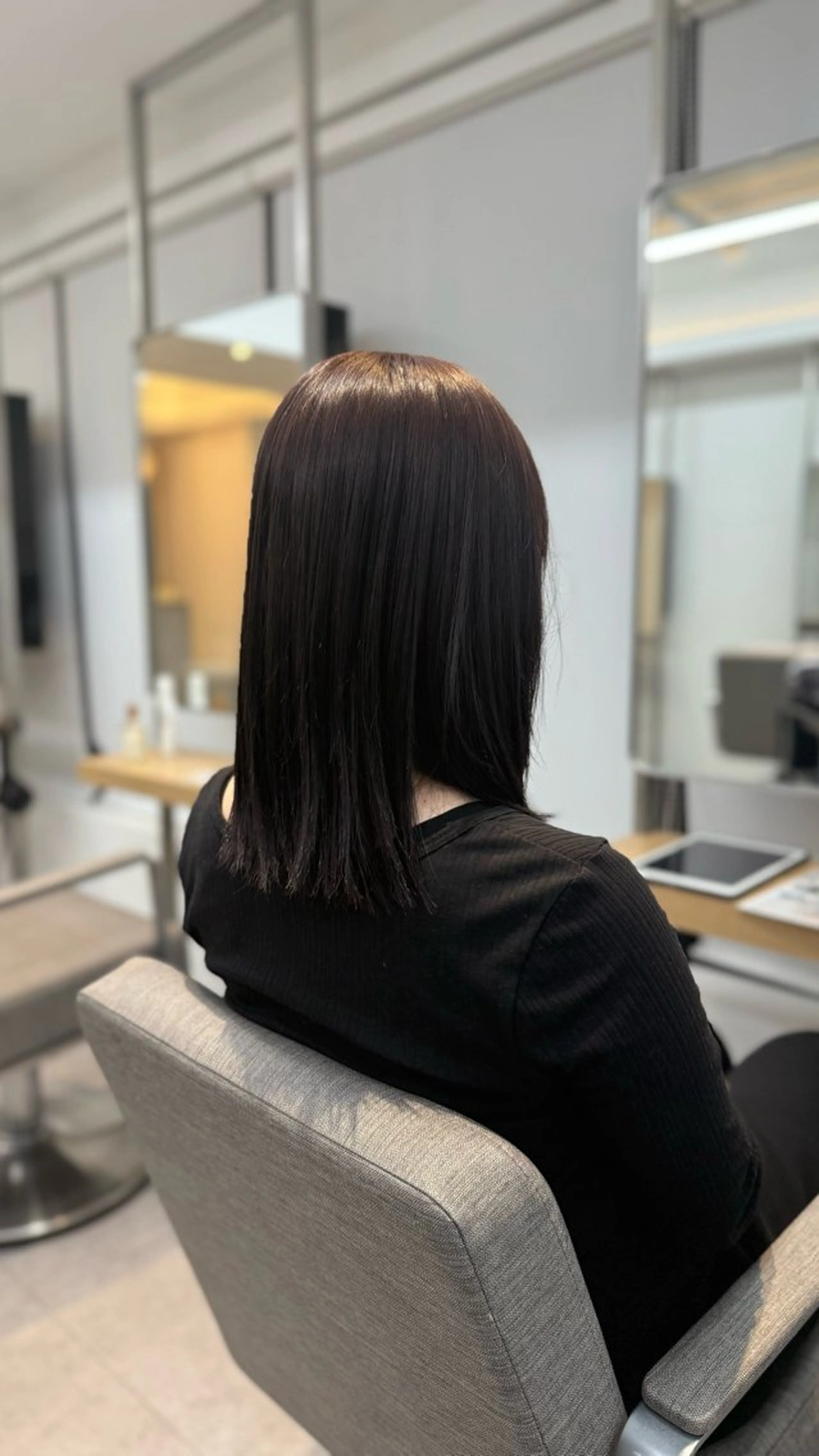 セミロング ケアカラー パープルカラー ヘアカラー トリートメント 横浜/髪質改善/ 艶髪/shoのヘアスタイル