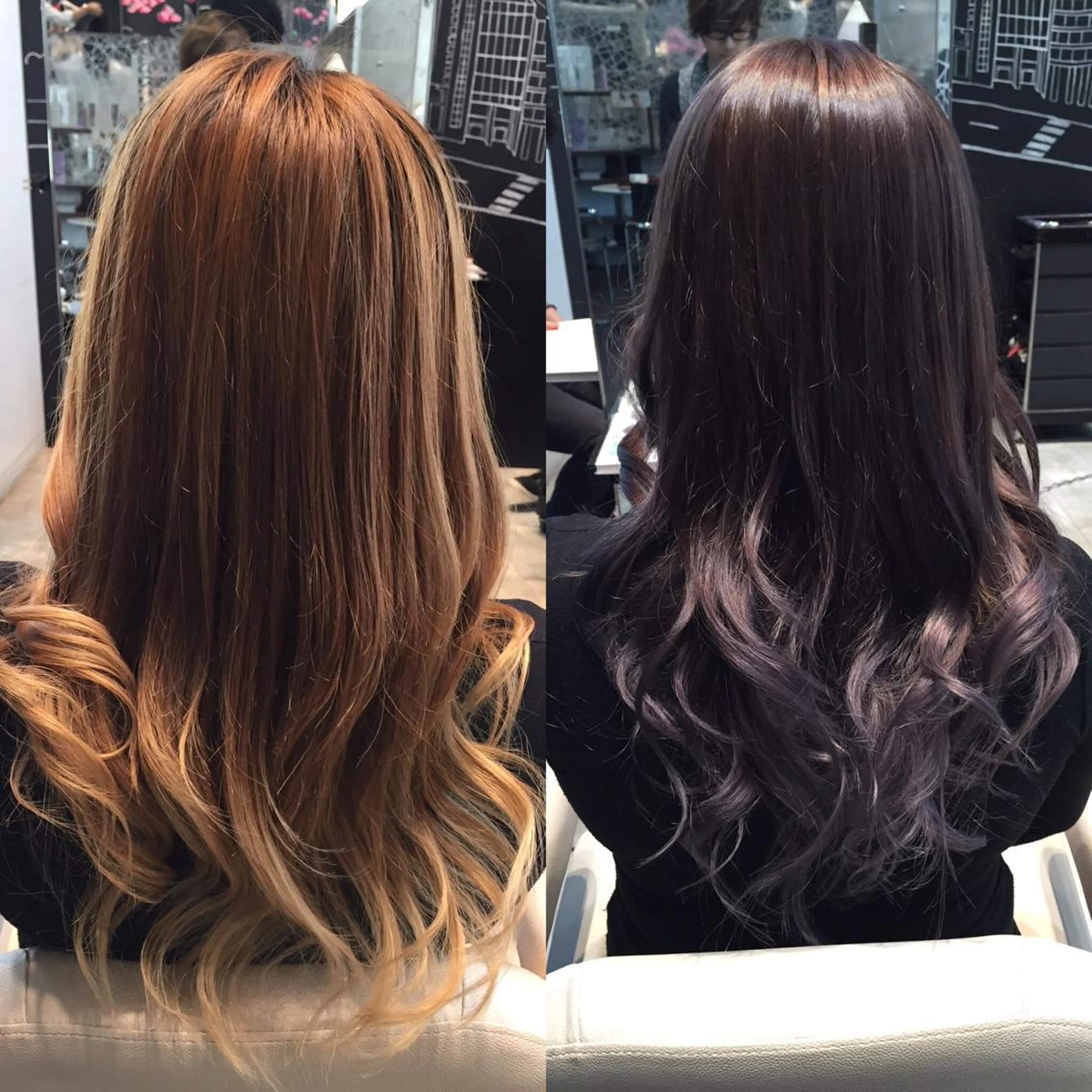 ミディアム セミロング ロング カラー グレージュ バイオレットカラー Re:ta KANZOのヘアスタイル