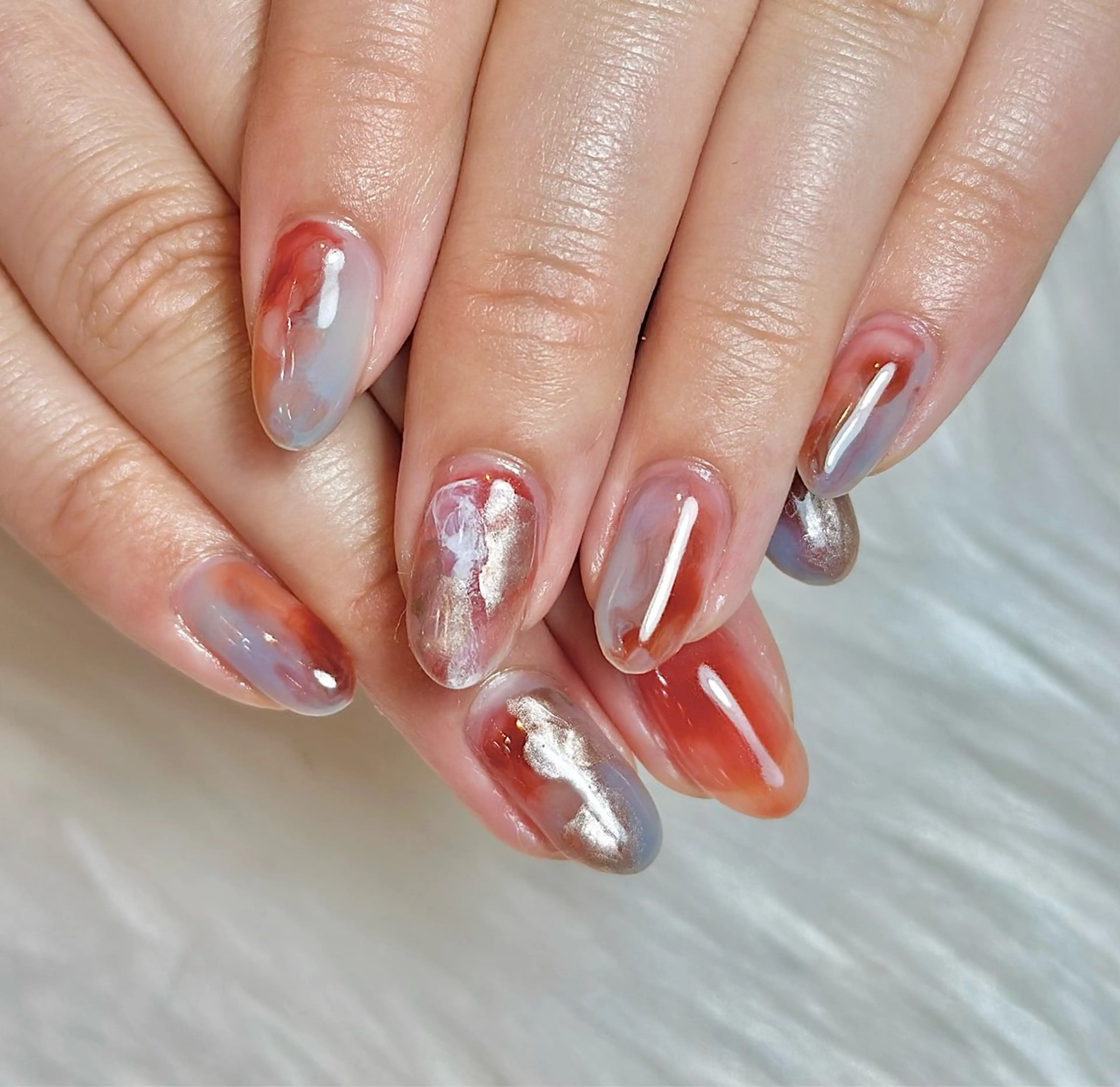 ネイル アートネイル ニュアンスネイル 春ネイル ハンドネイル m_nail所属・O Mayaのネイルデザイン