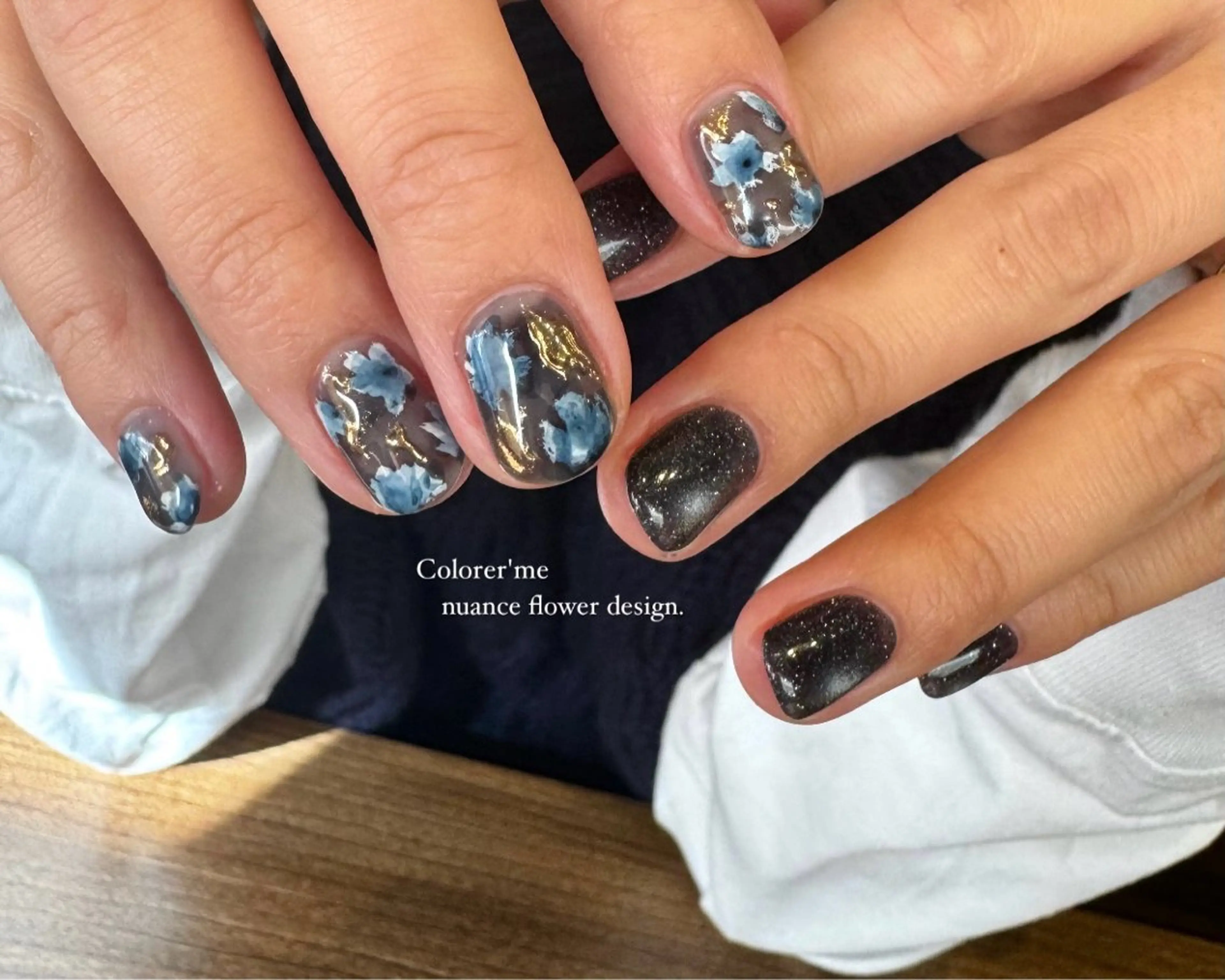 ネイル フラワーネイル マグネットネイル ニュアンスネイル Colorer'me クロレミーのネイルデザイン