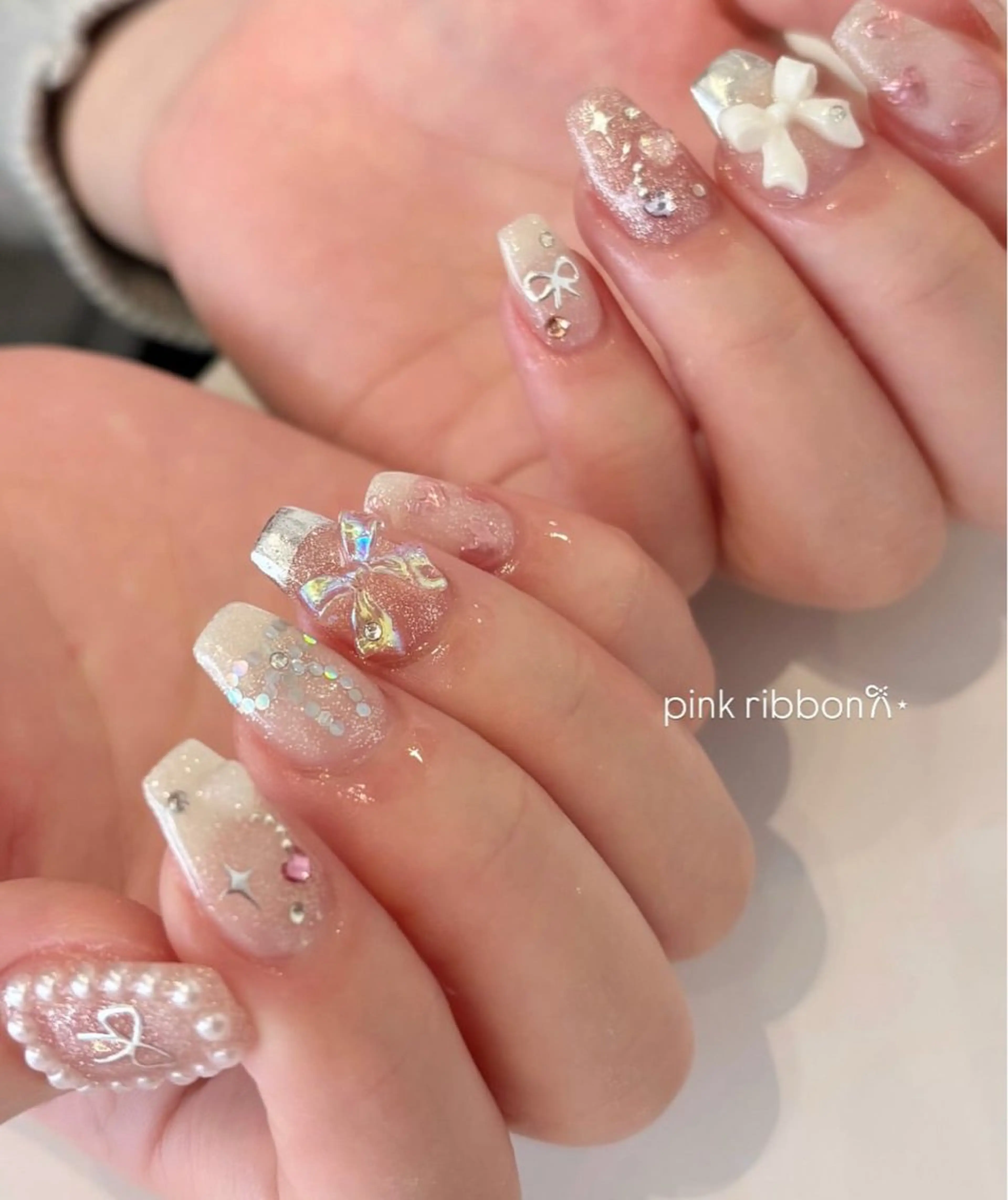 ネイル ガーリー 韓国ネイル ハンドネイル Ballie/ Mizukiのネイルデザイン