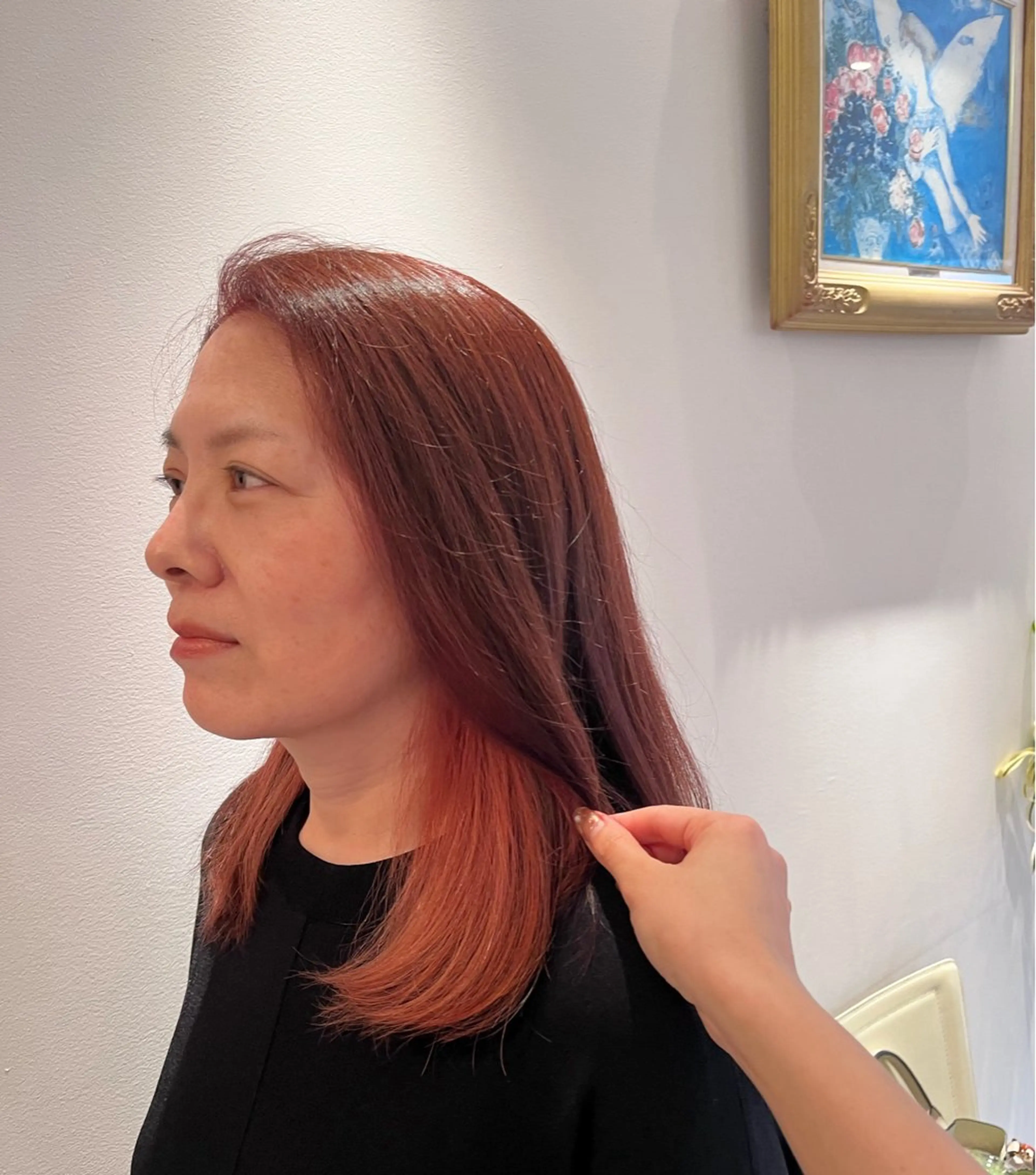 セミロング ヘアカラー トリートメント 𝒩𝑜𝓃𝑜 / lenahcARIAのヘアスタイル